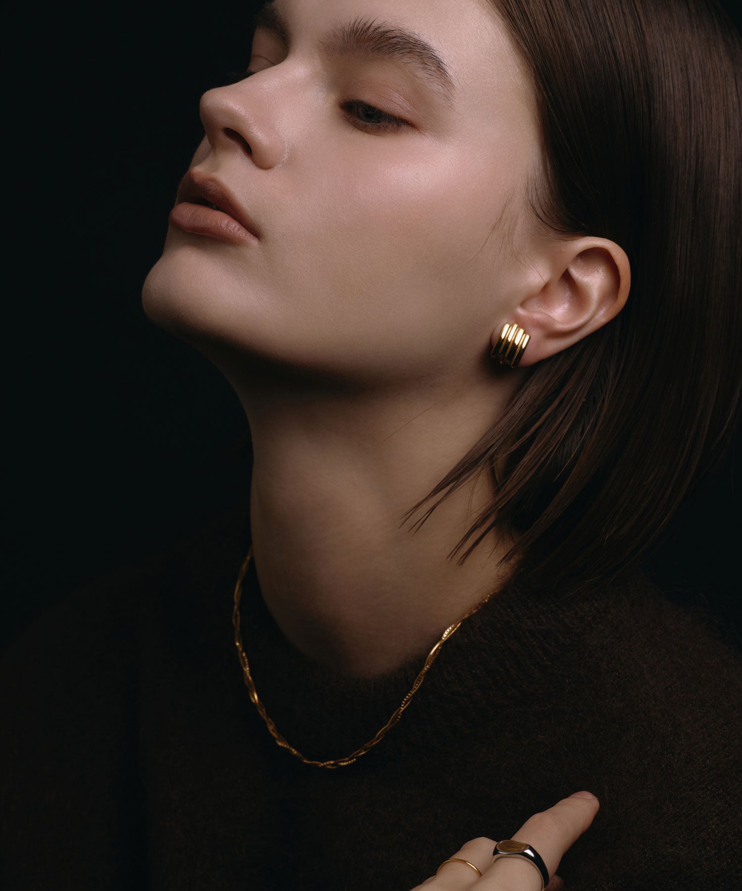 [ゴールド]レイヤーラインイヤリング