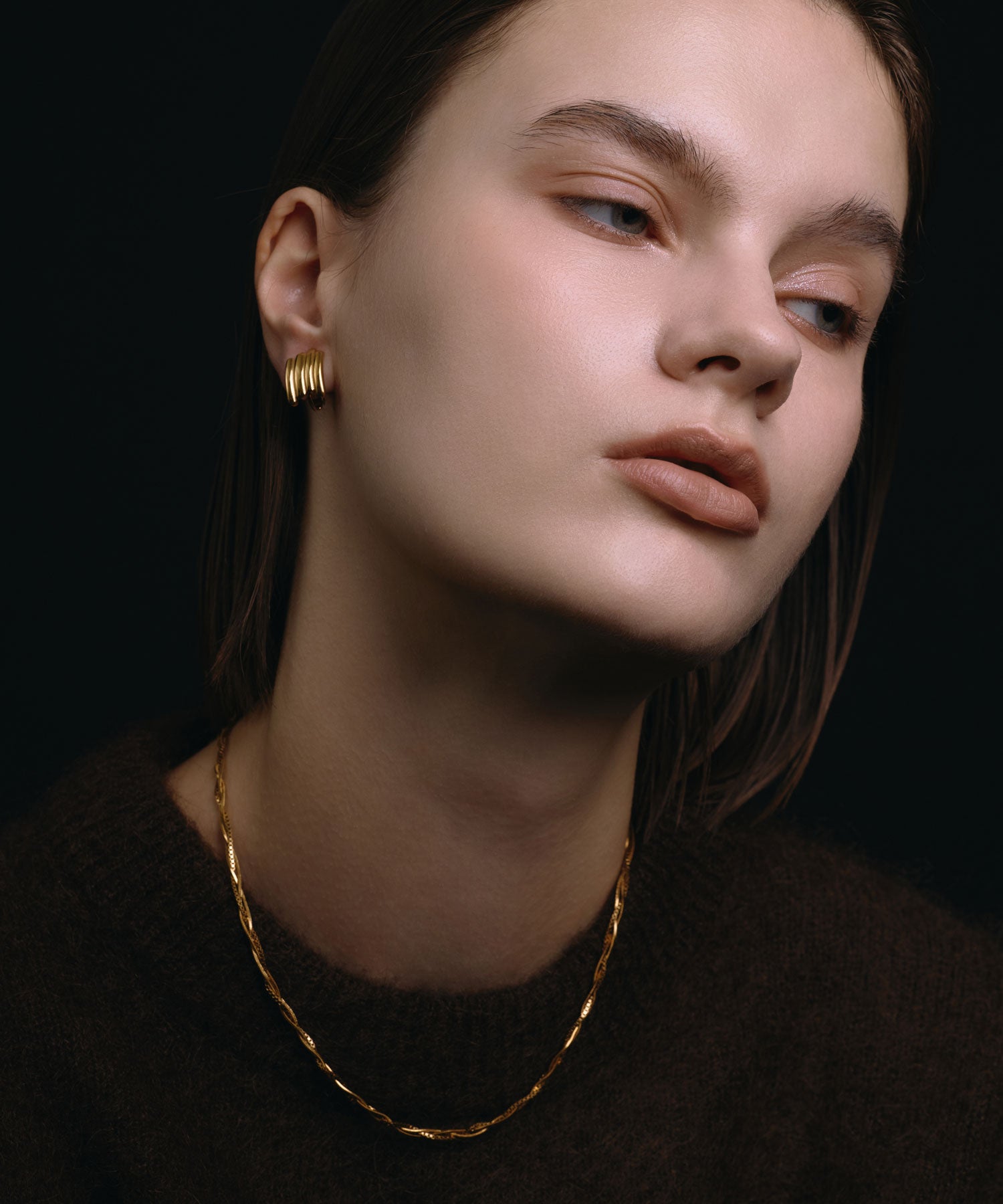 [ゴールド]レイヤーラインイヤリング