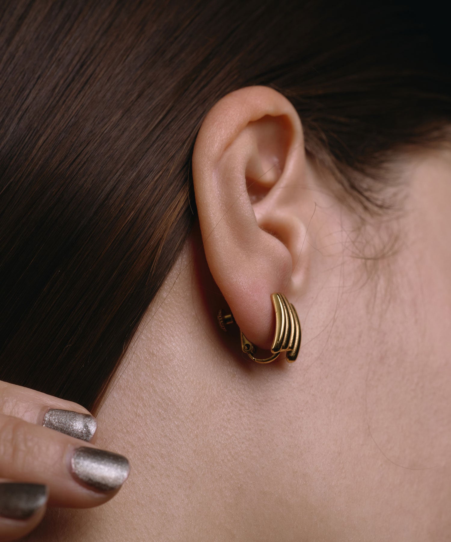 [ゴールド]レイヤーラインイヤリング
