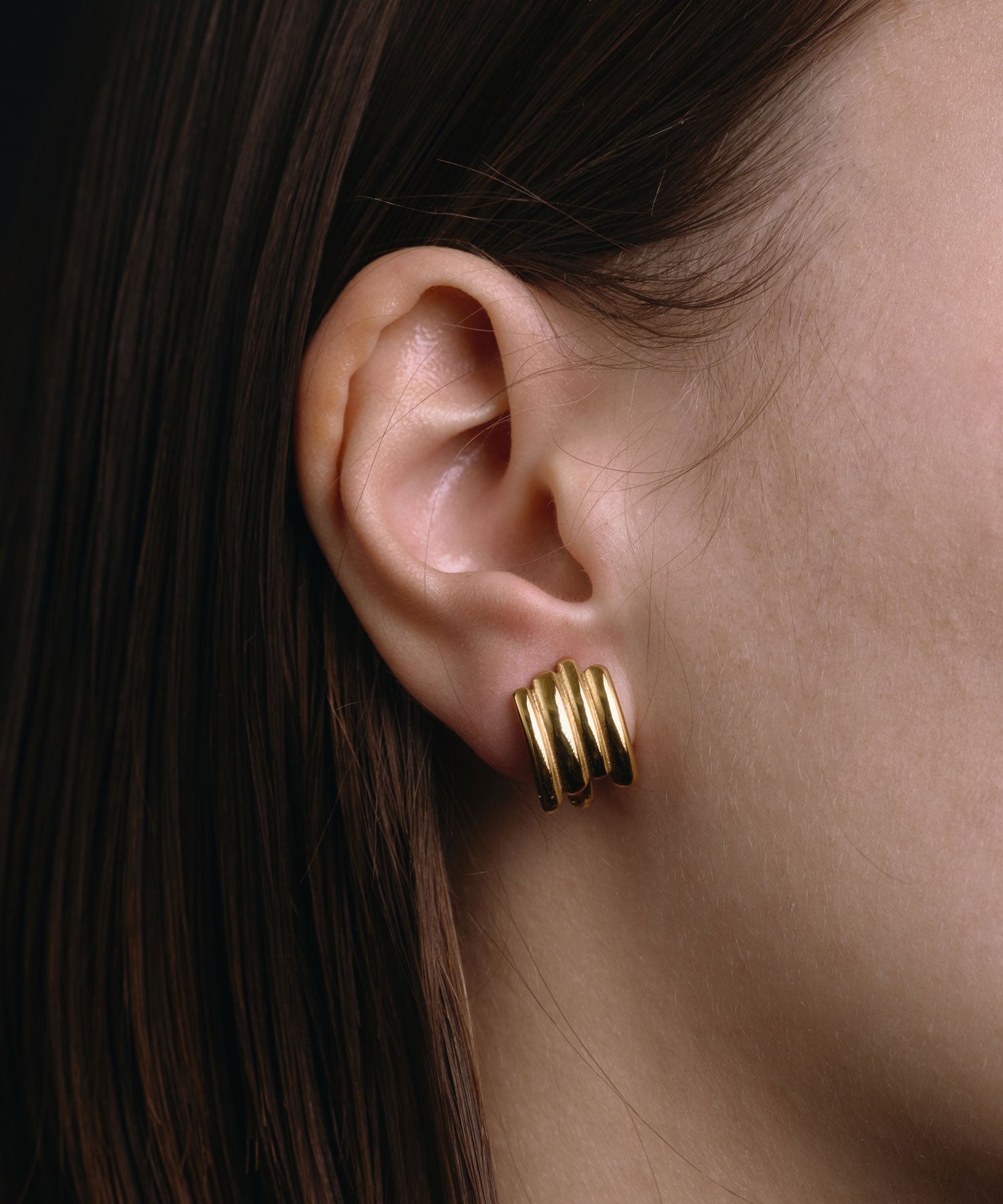 [ゴールド]レイヤーラインイヤリング