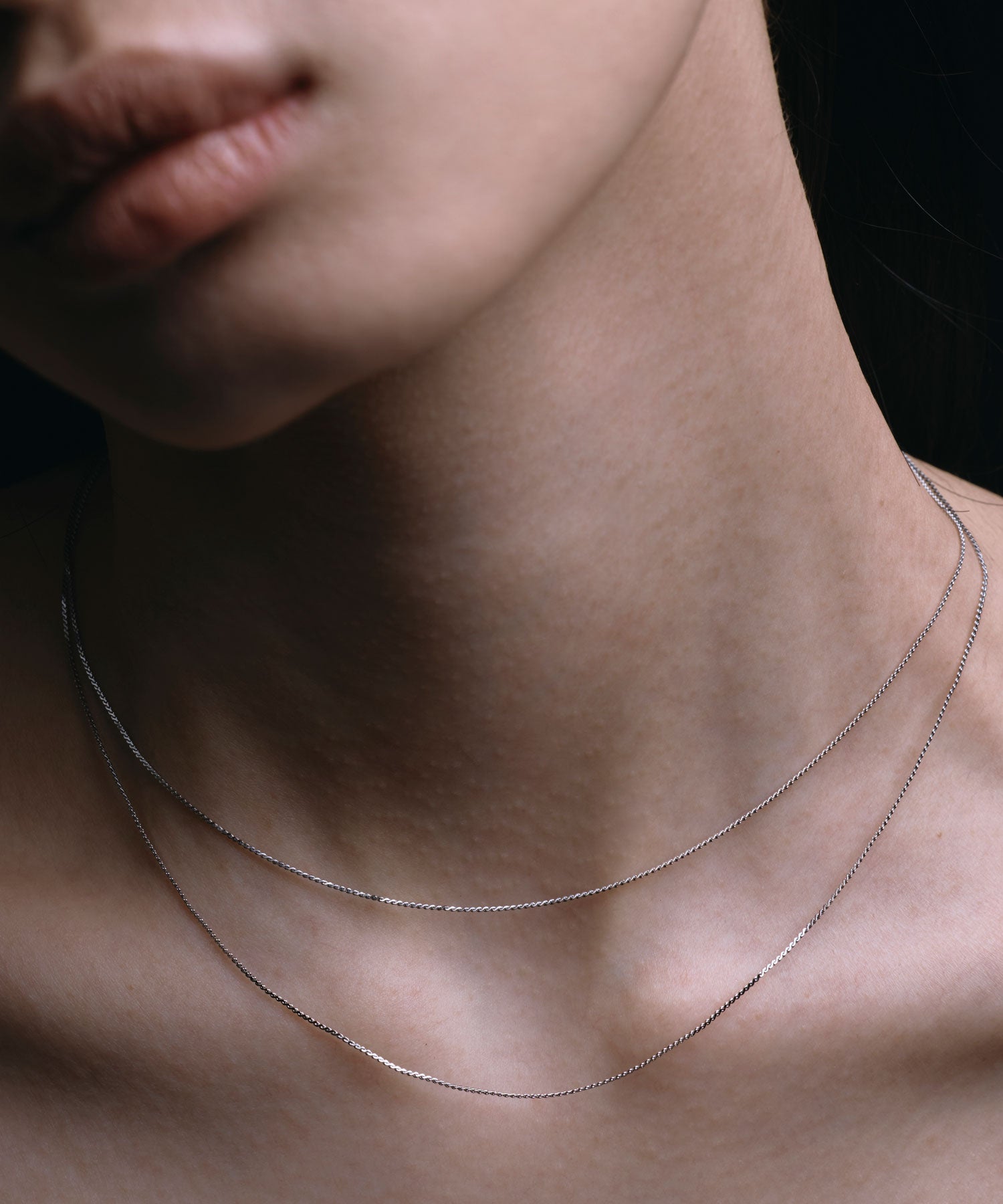 [シルバー]レイヤードネックレス