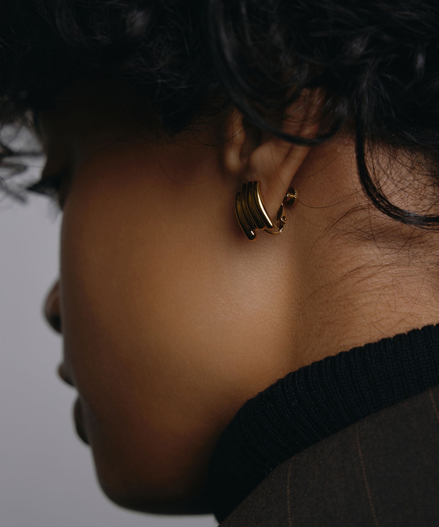 [ゴールド]レイヤーラインイヤリング