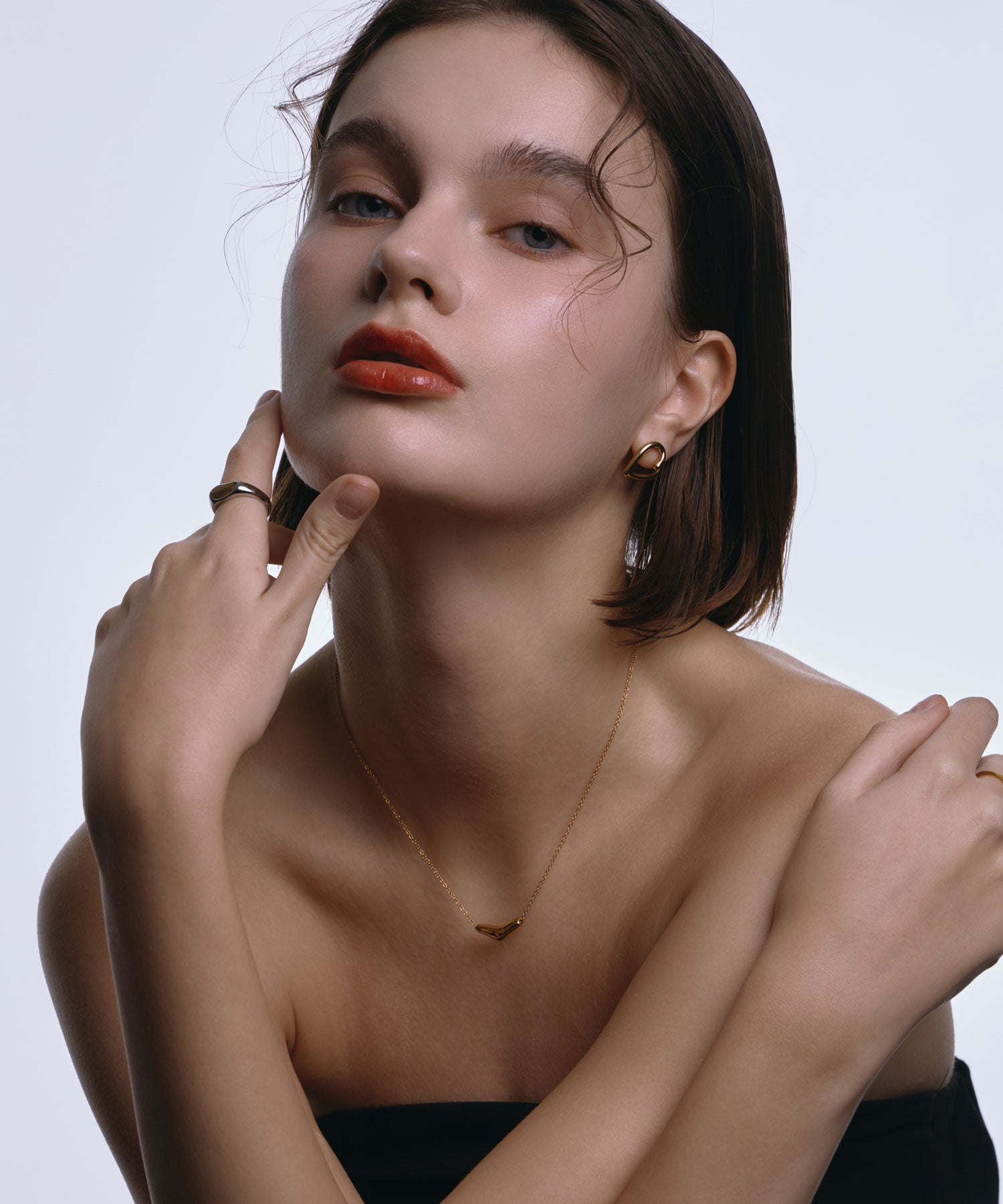 [ゴールド]リキッドドロップネックレス