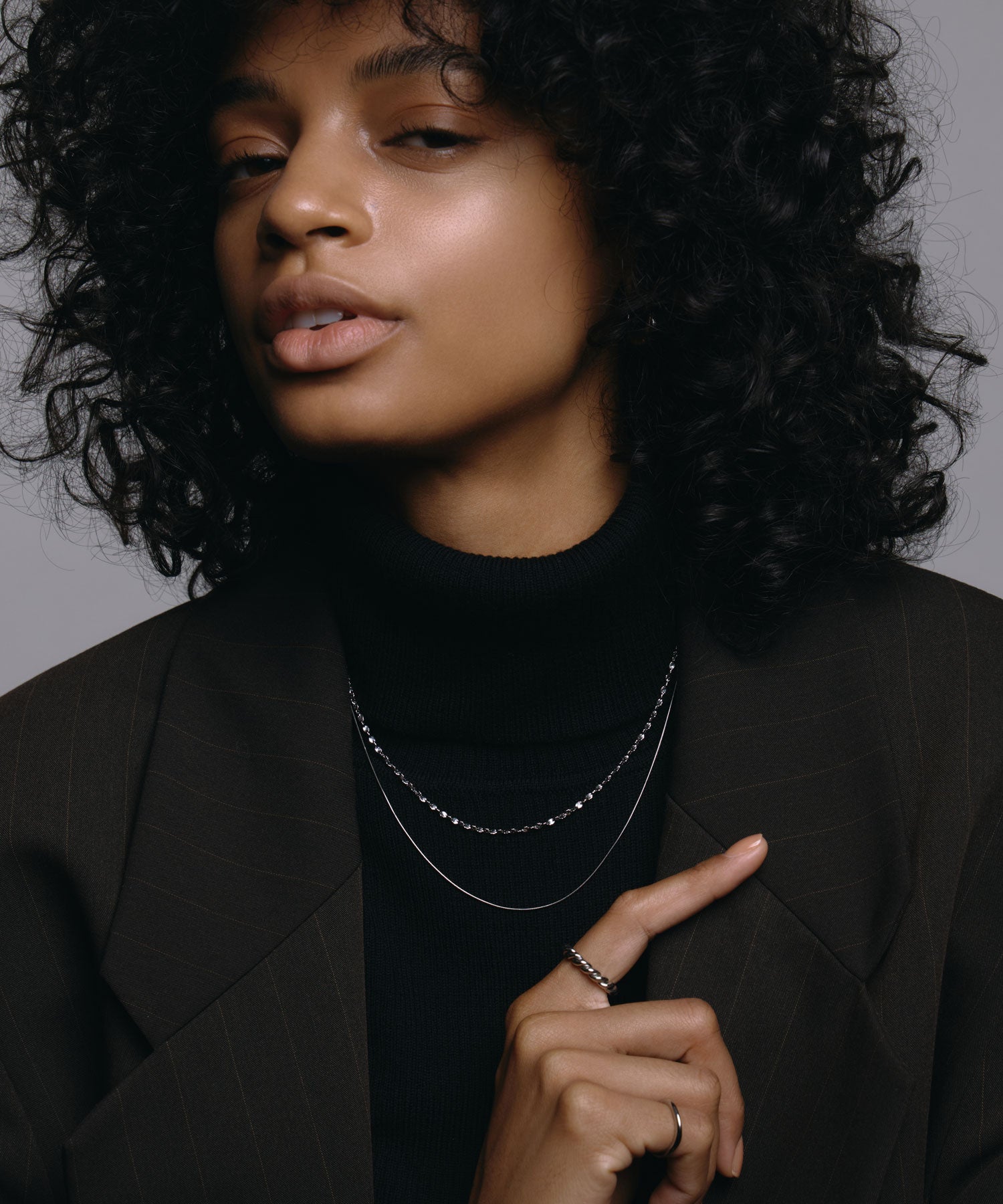 [シルバー]ルミナレイヤーネックレス