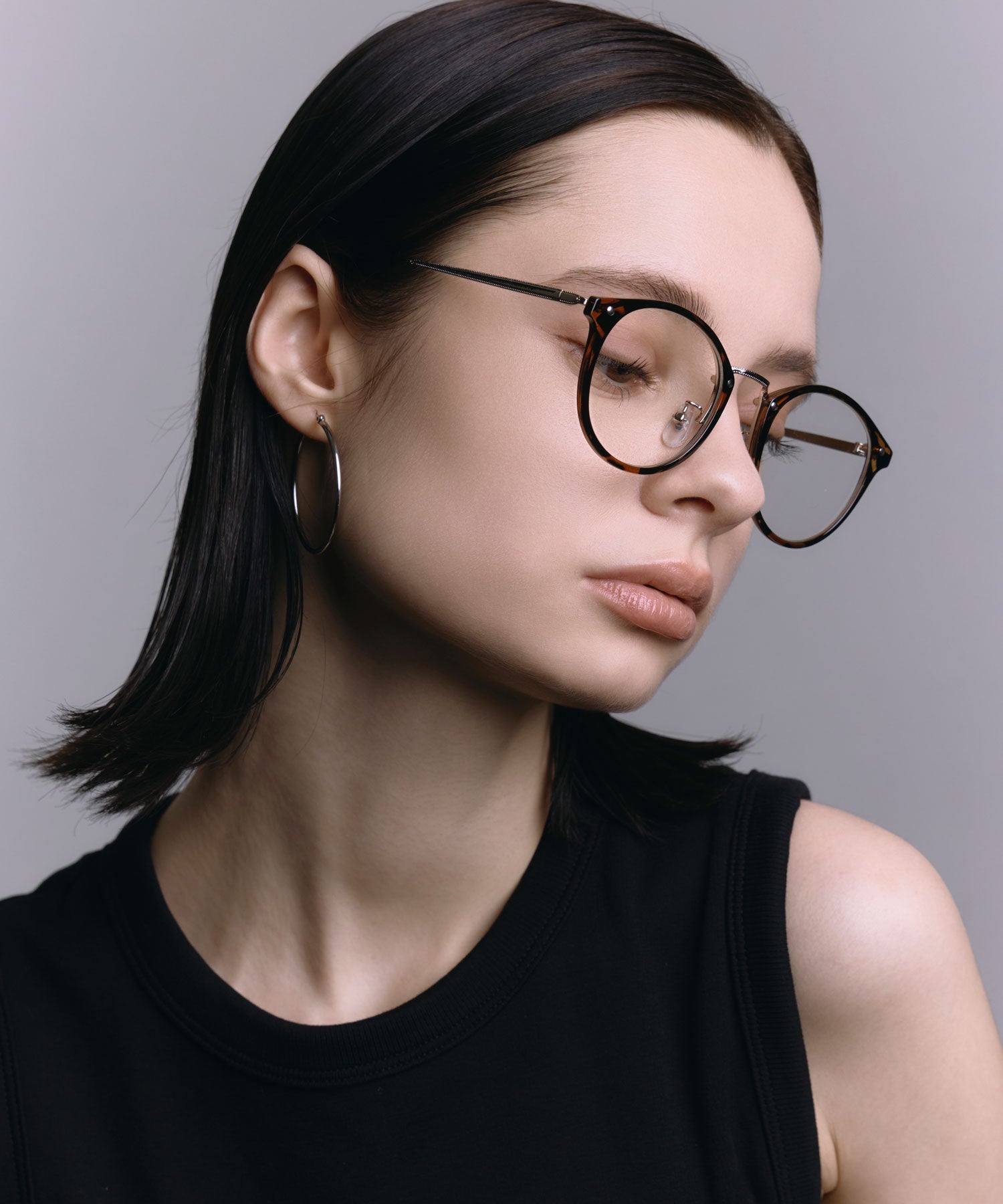 [ブラウン]メタルコンビボストンフレーム