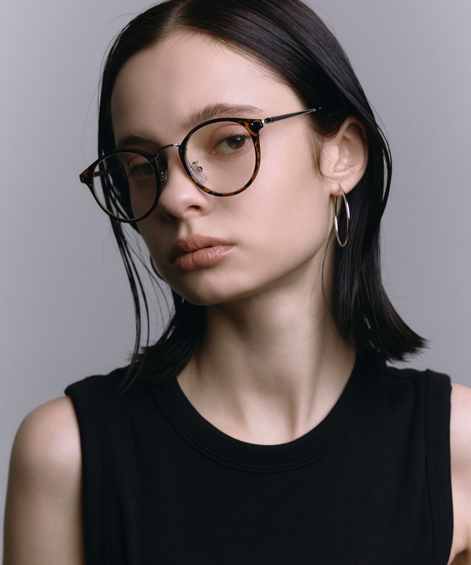 [ブラウン]メタルコンビボストンフレーム