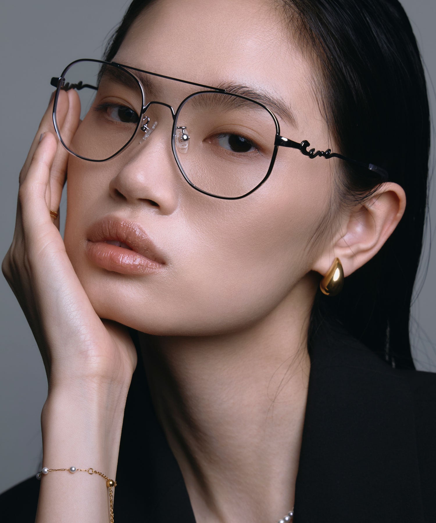 [クリア]メタルティアドロップアイウェア