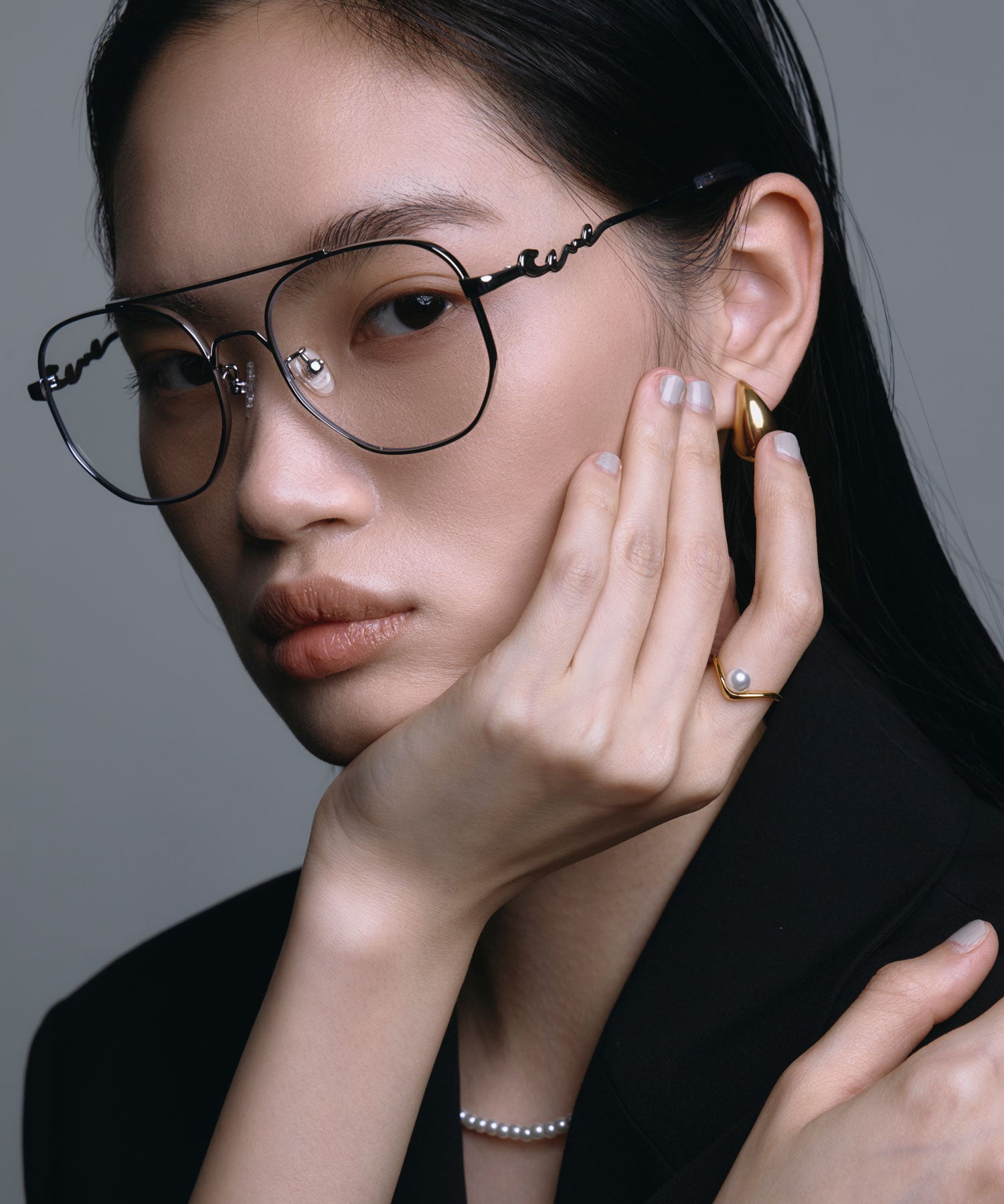 [クリア]メタルティアドロップアイウェア