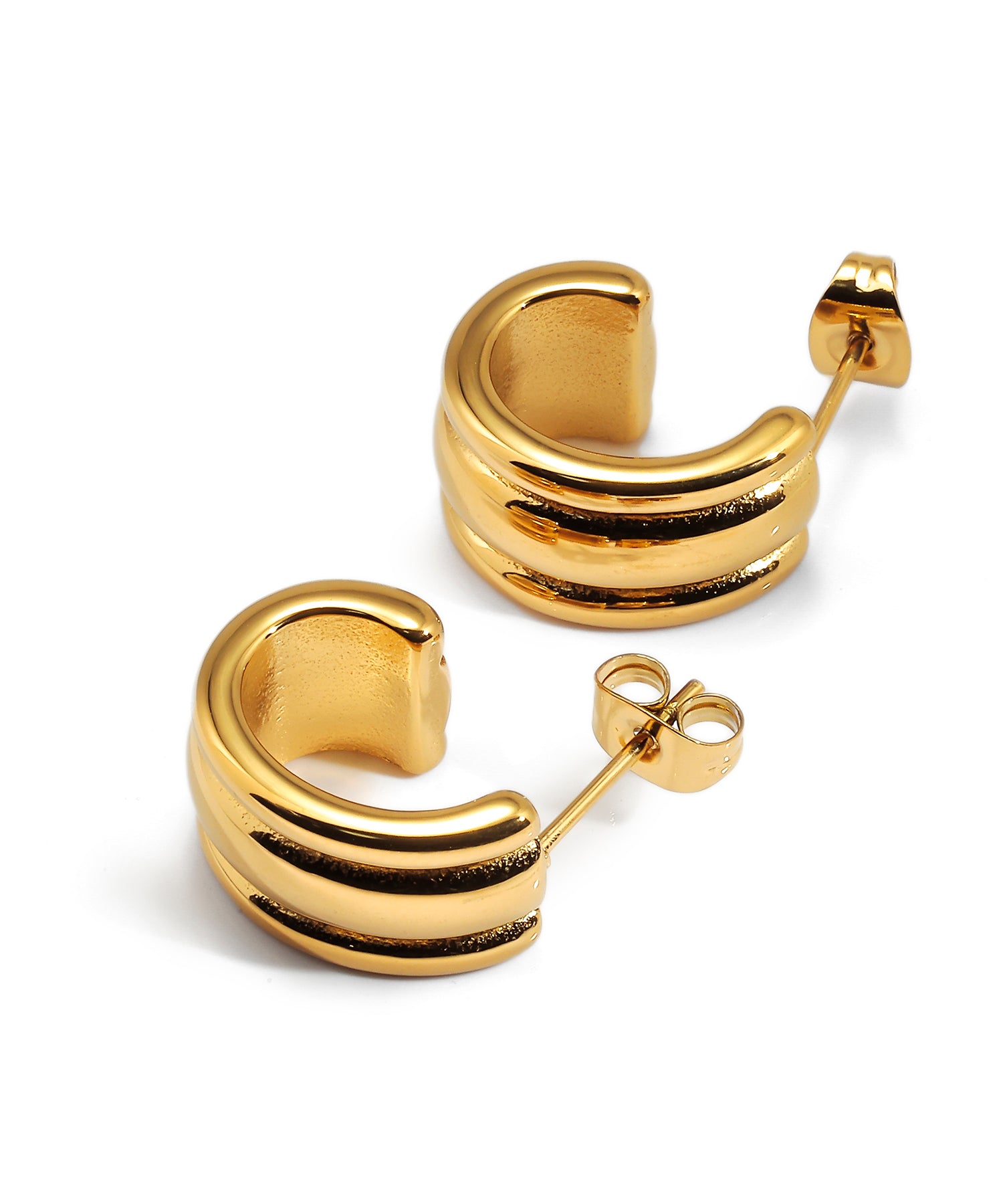 ゴールド]トリプルラインピアス