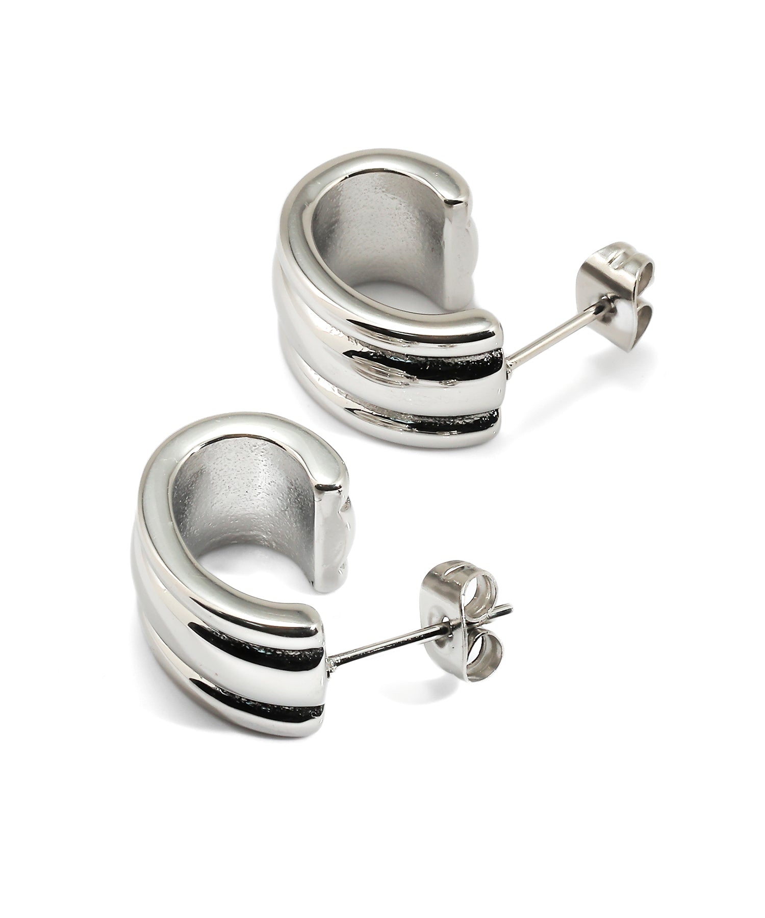 [Silver] Triple Line Earrings