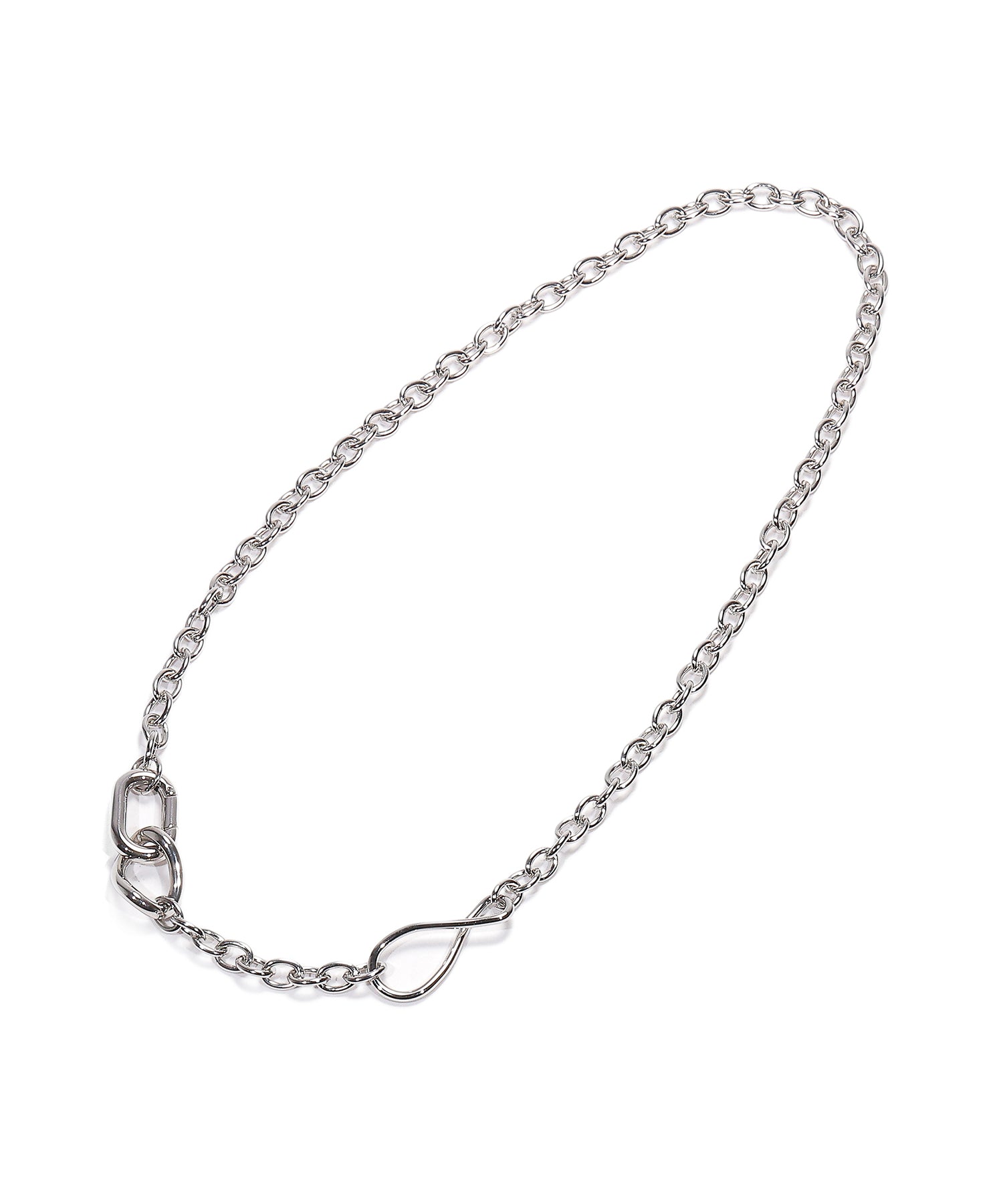 シルバー]カラビナネックレス