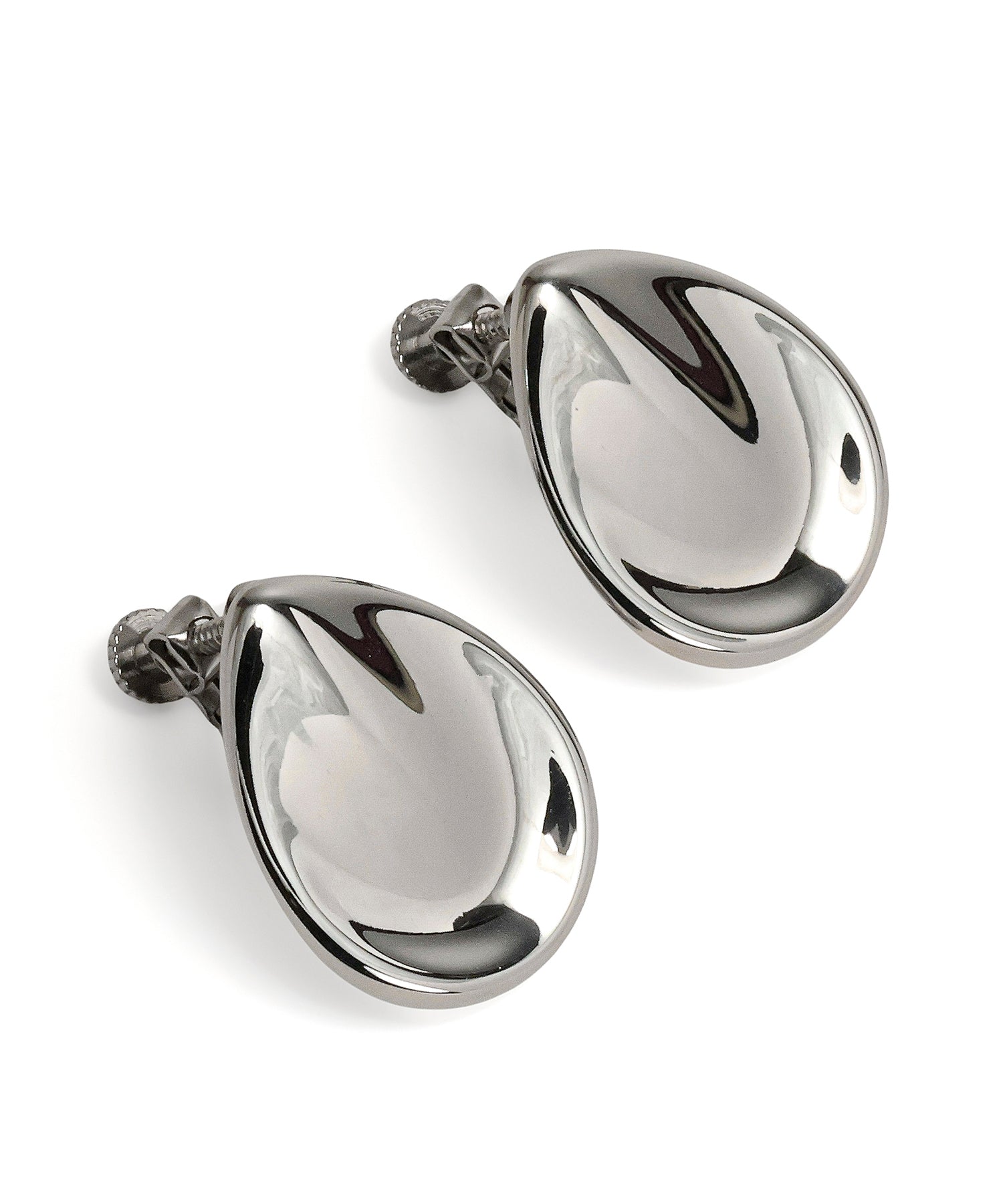 シルバー]ドロッププレートイヤリング