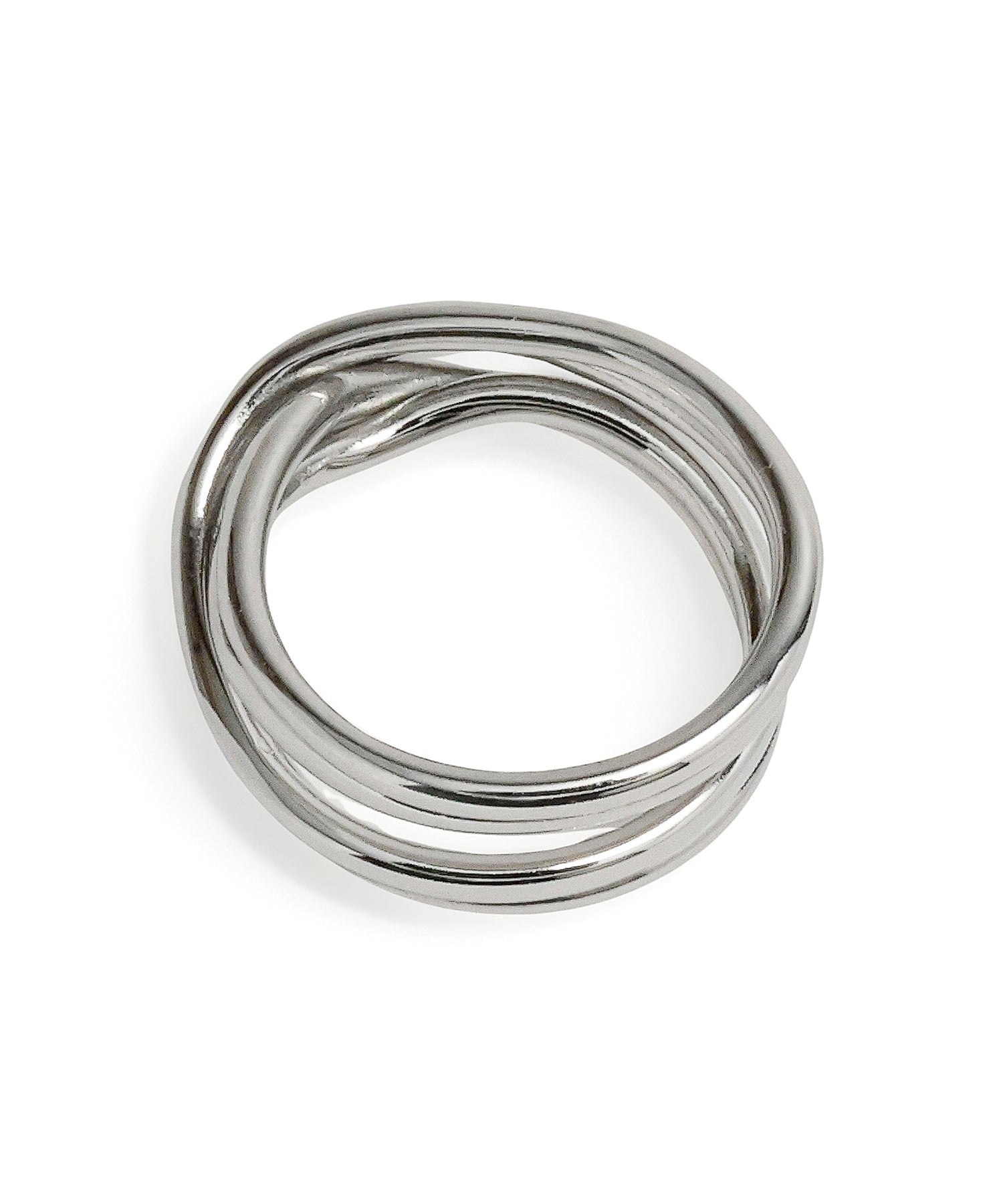 [Silver] Layered Cross Ring