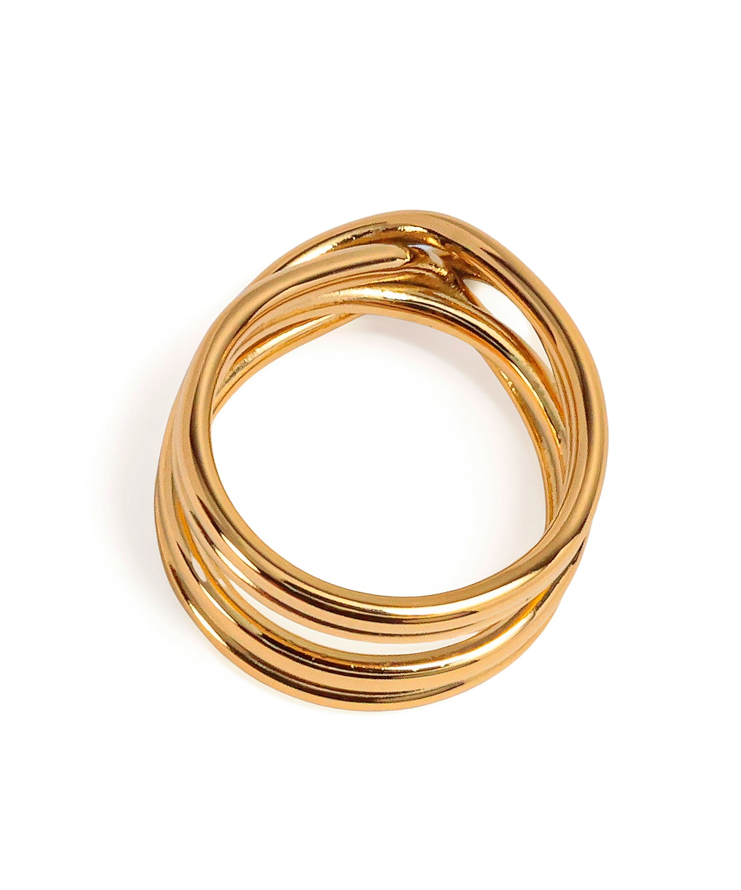[Gold] Layered Cross Ring