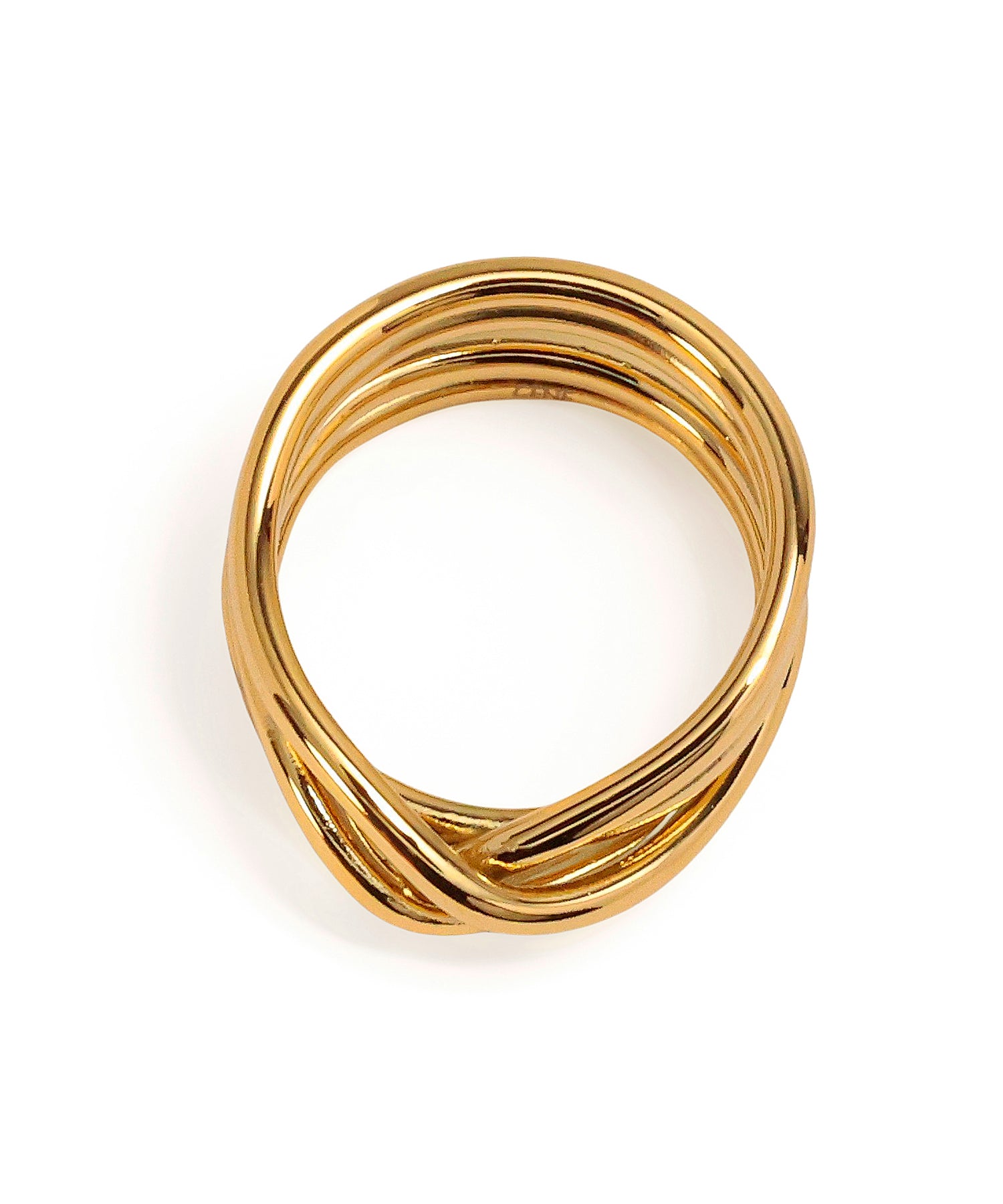 [Gold] Layered Cross Ring
