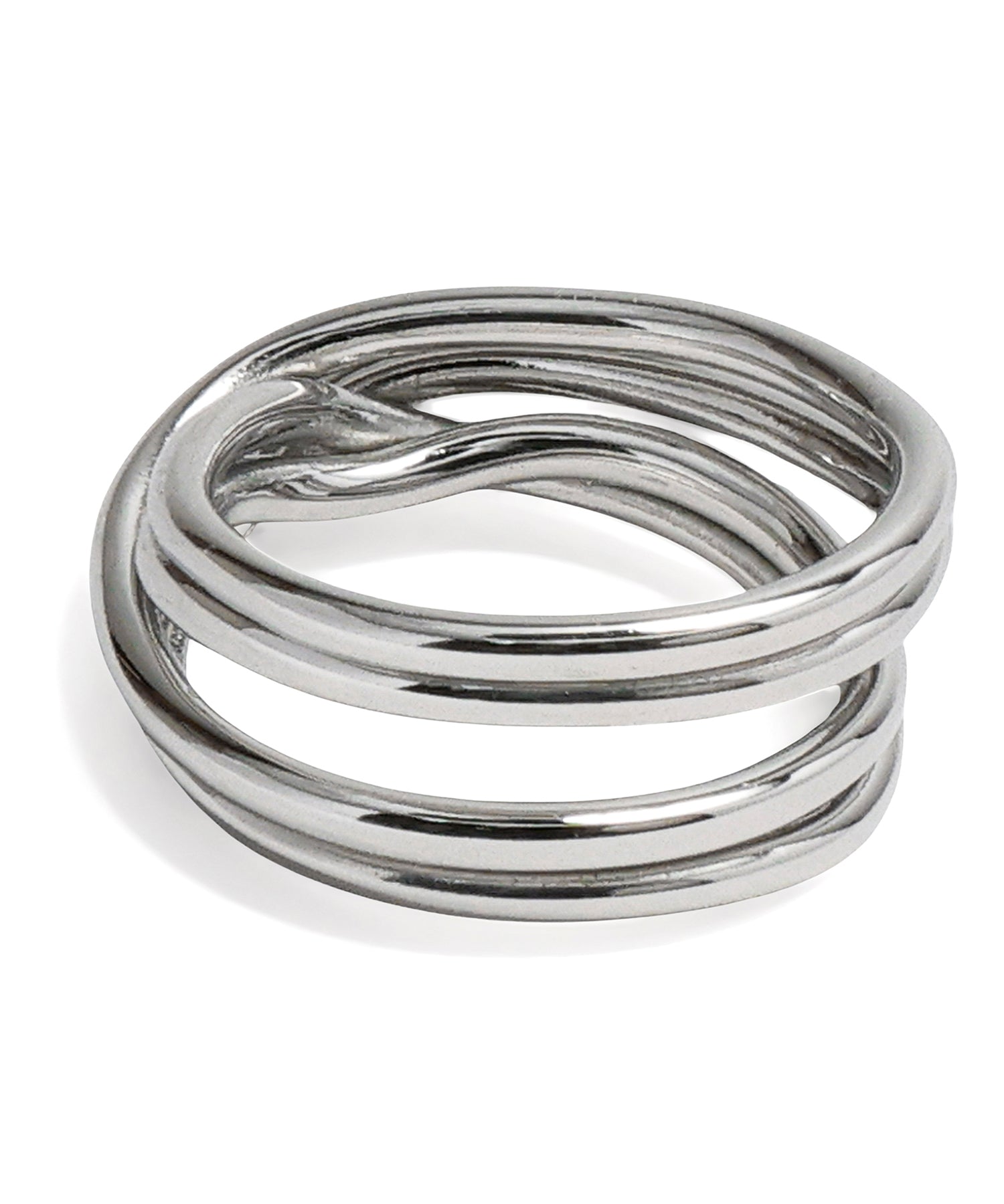 [Silver] Layered Cross Ring