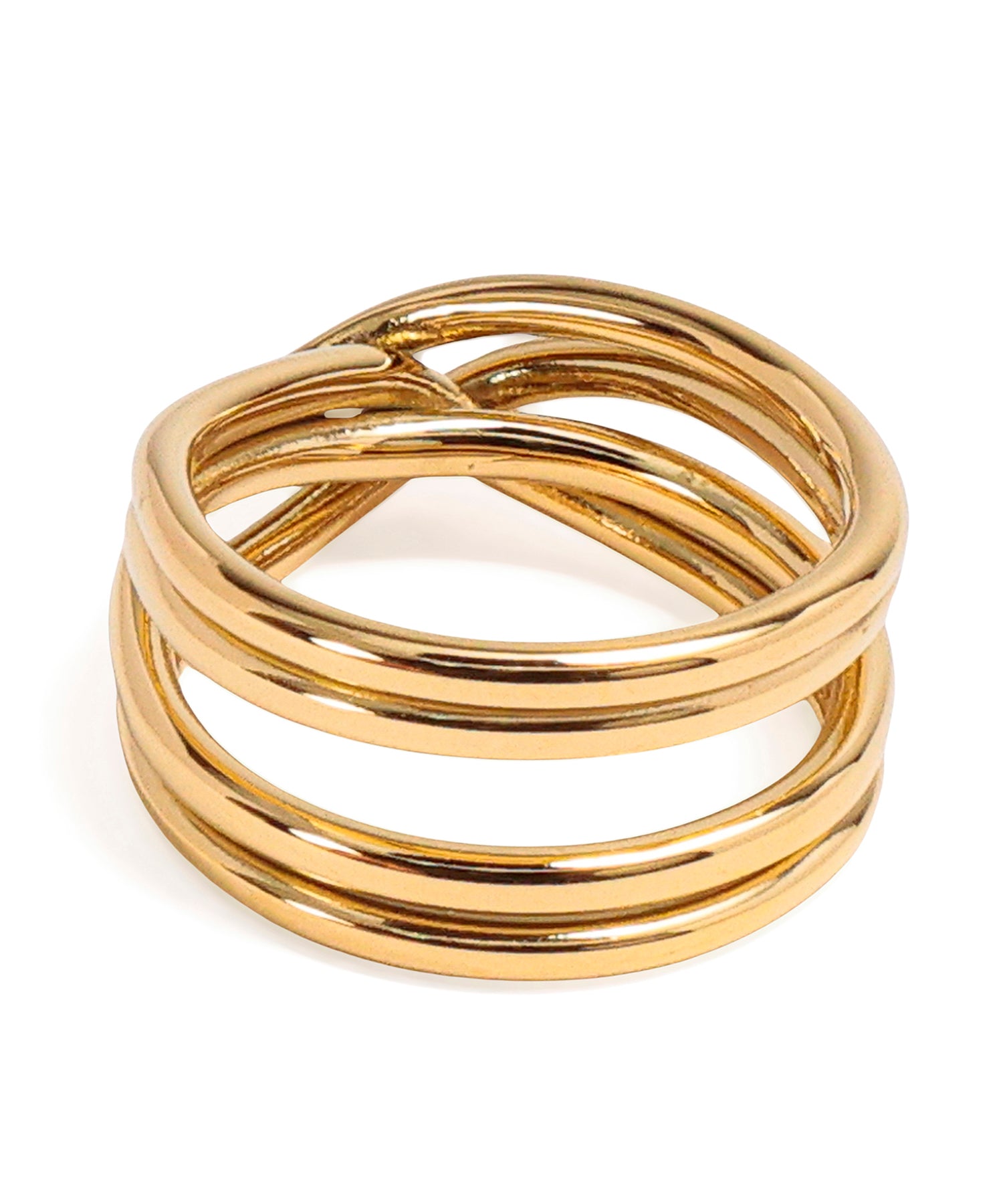 [Gold] Layered Cross Ring