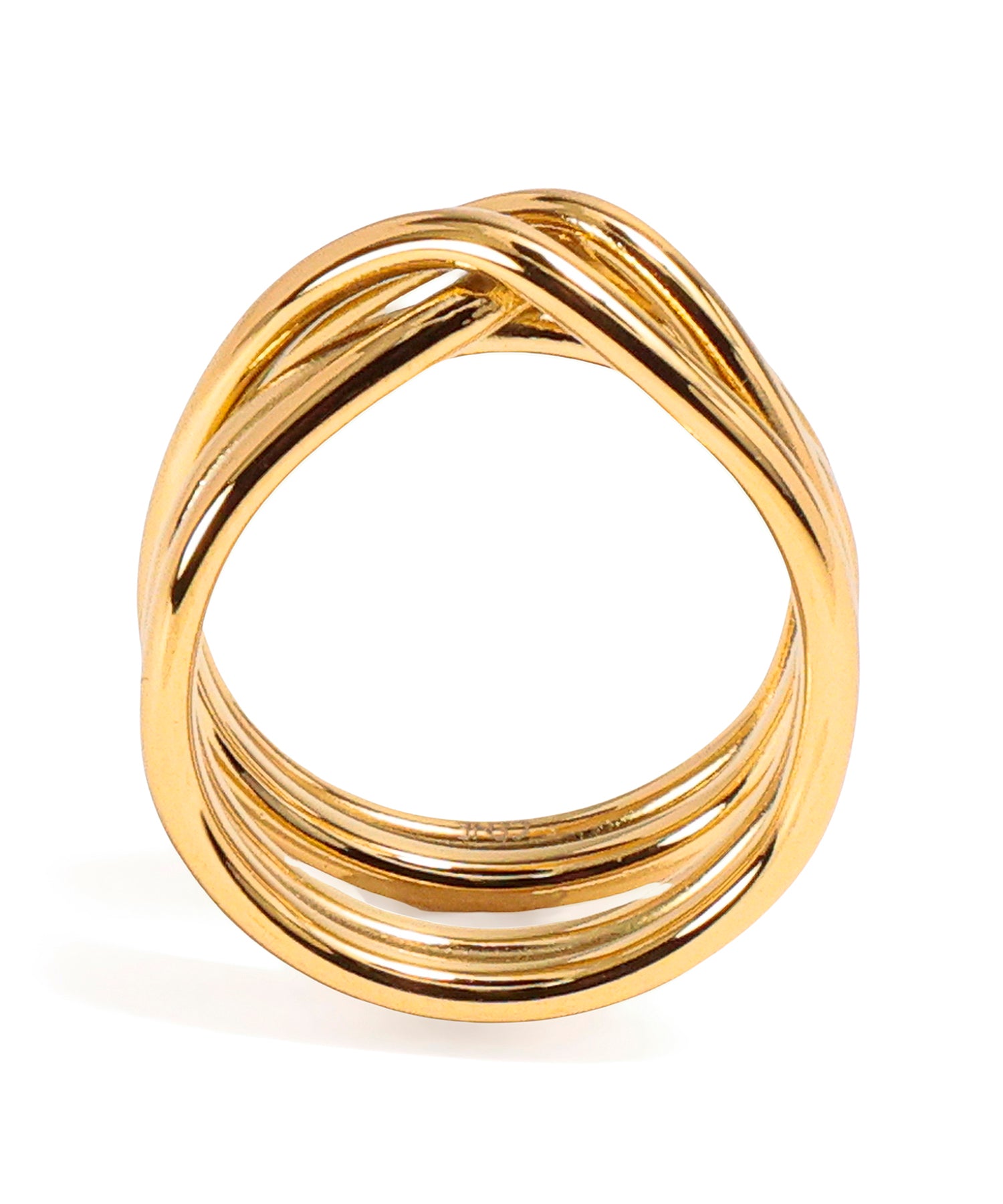 [Gold] Layered Cross Ring