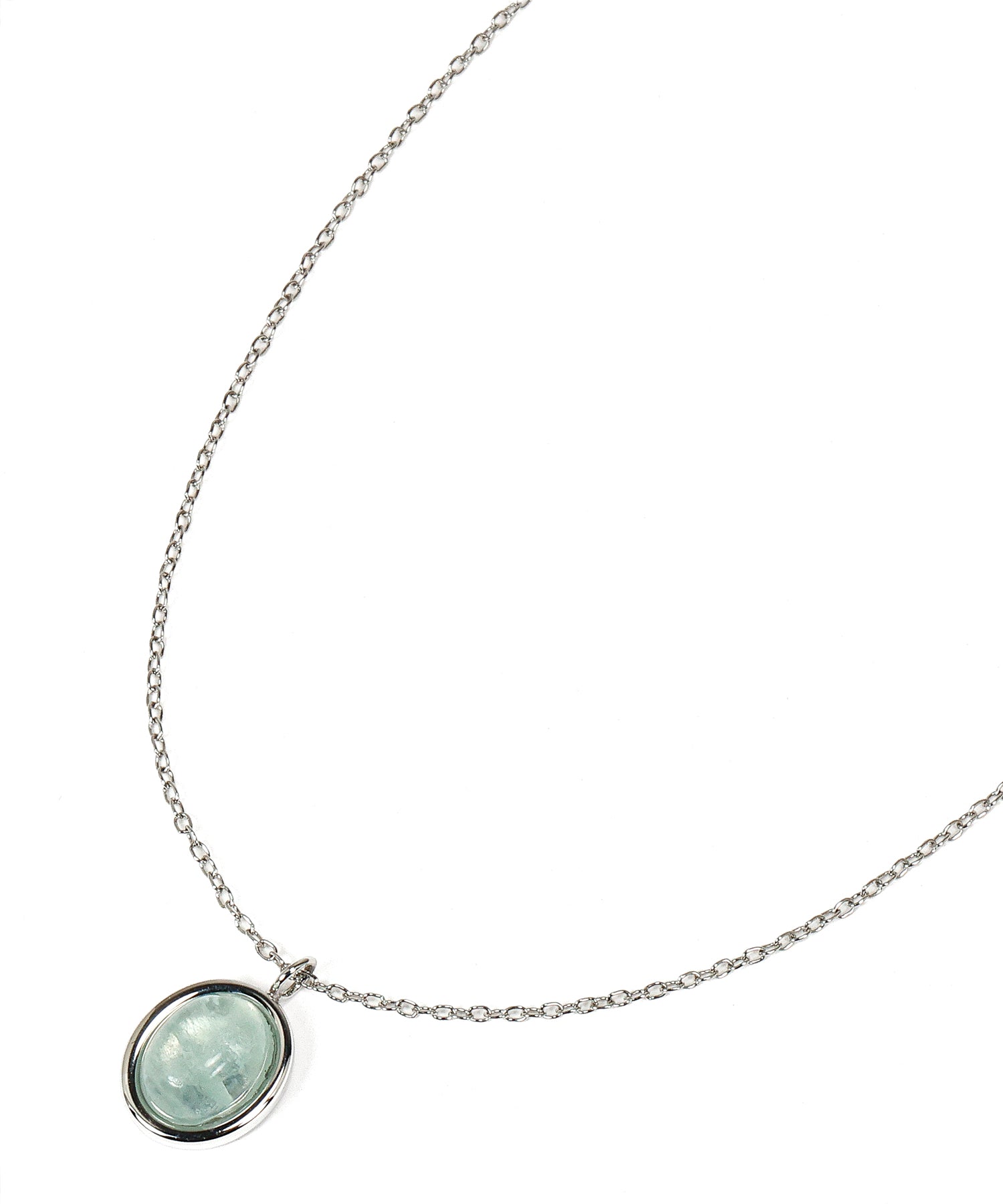 [Blue] Round Stone Necklace