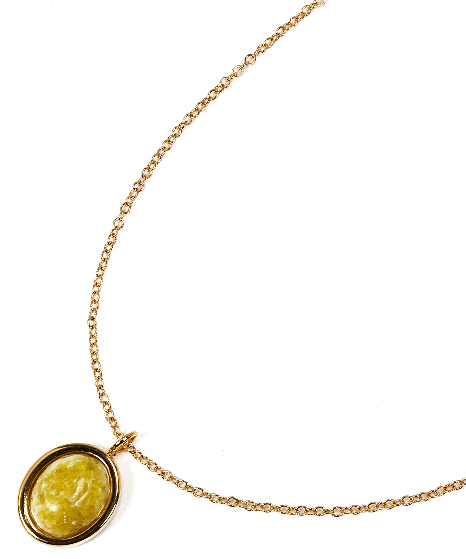 [Yellow] Round Stone Necklace