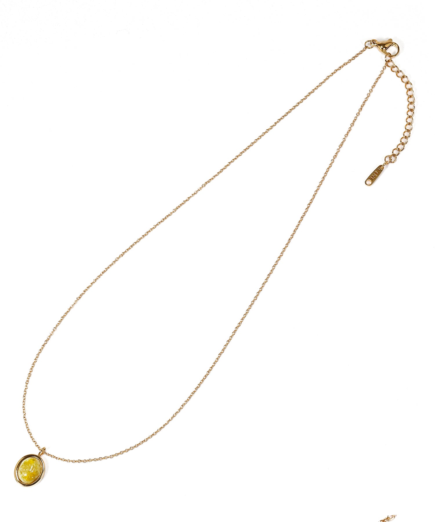 [Yellow] Round Stone Necklace