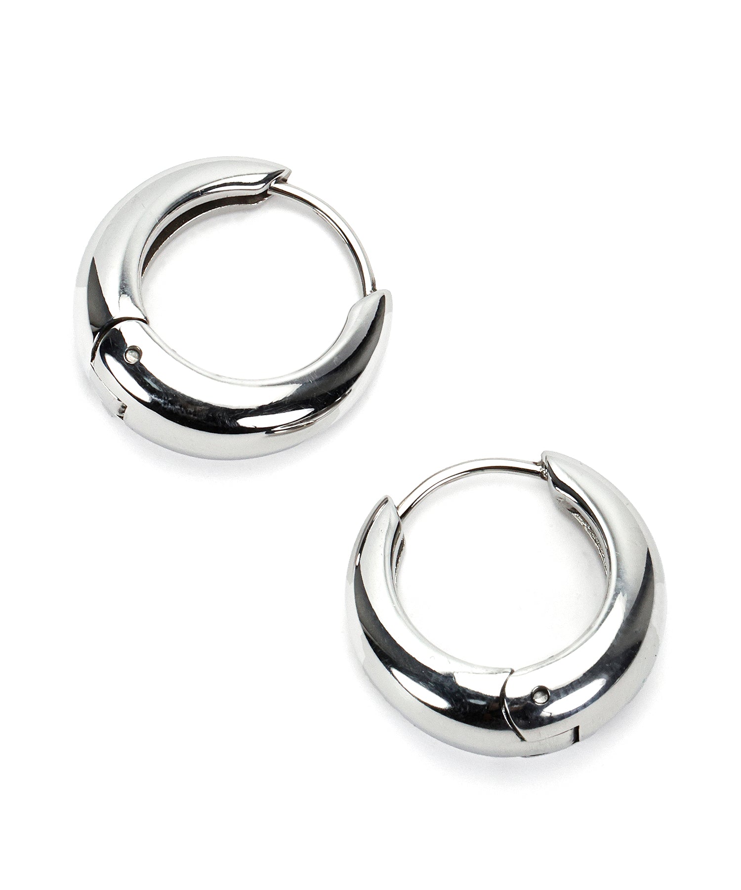 [Silver] Drop Hoop Earrings (big)