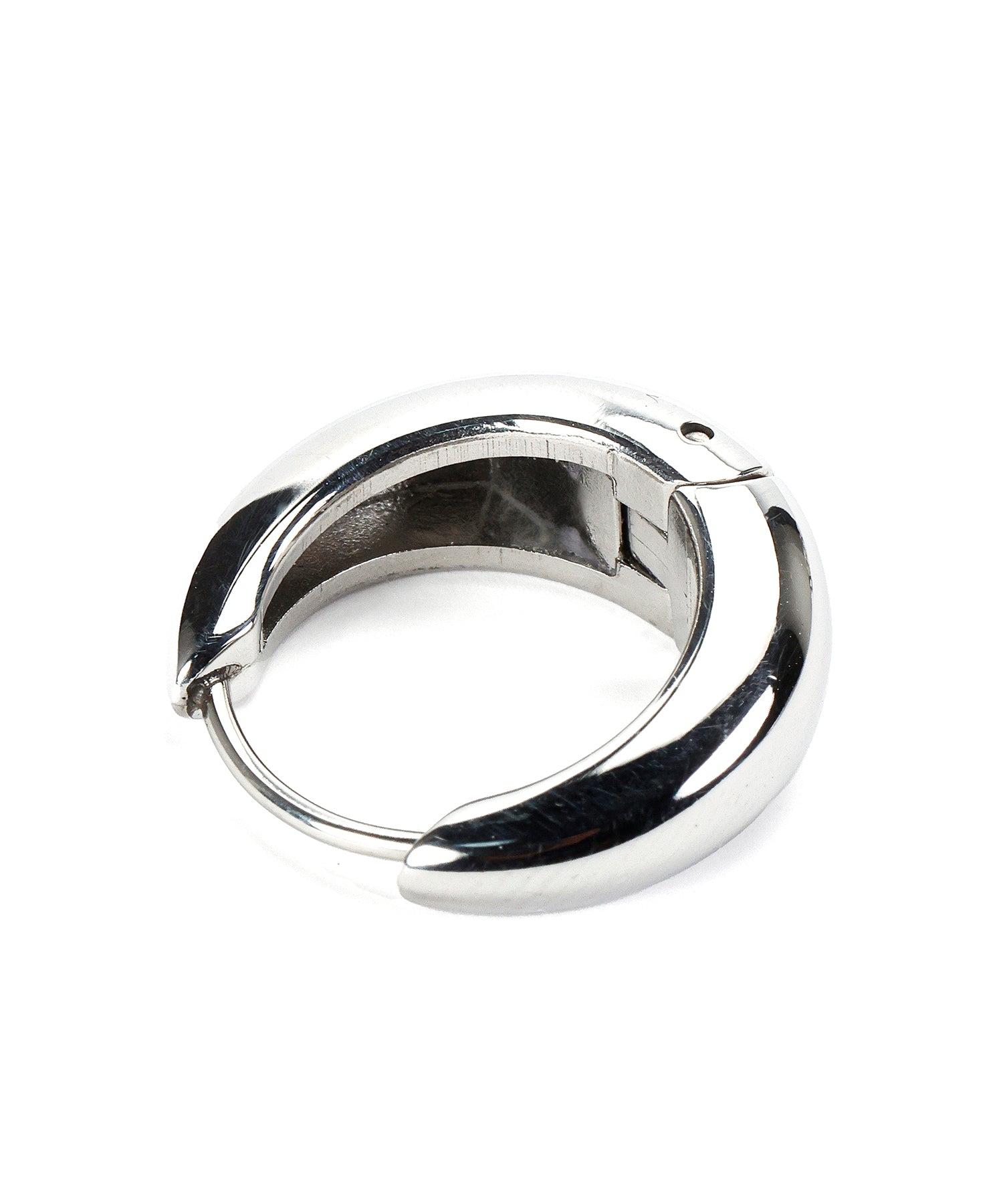 [Silver] Drop Hoop Earrings (big)