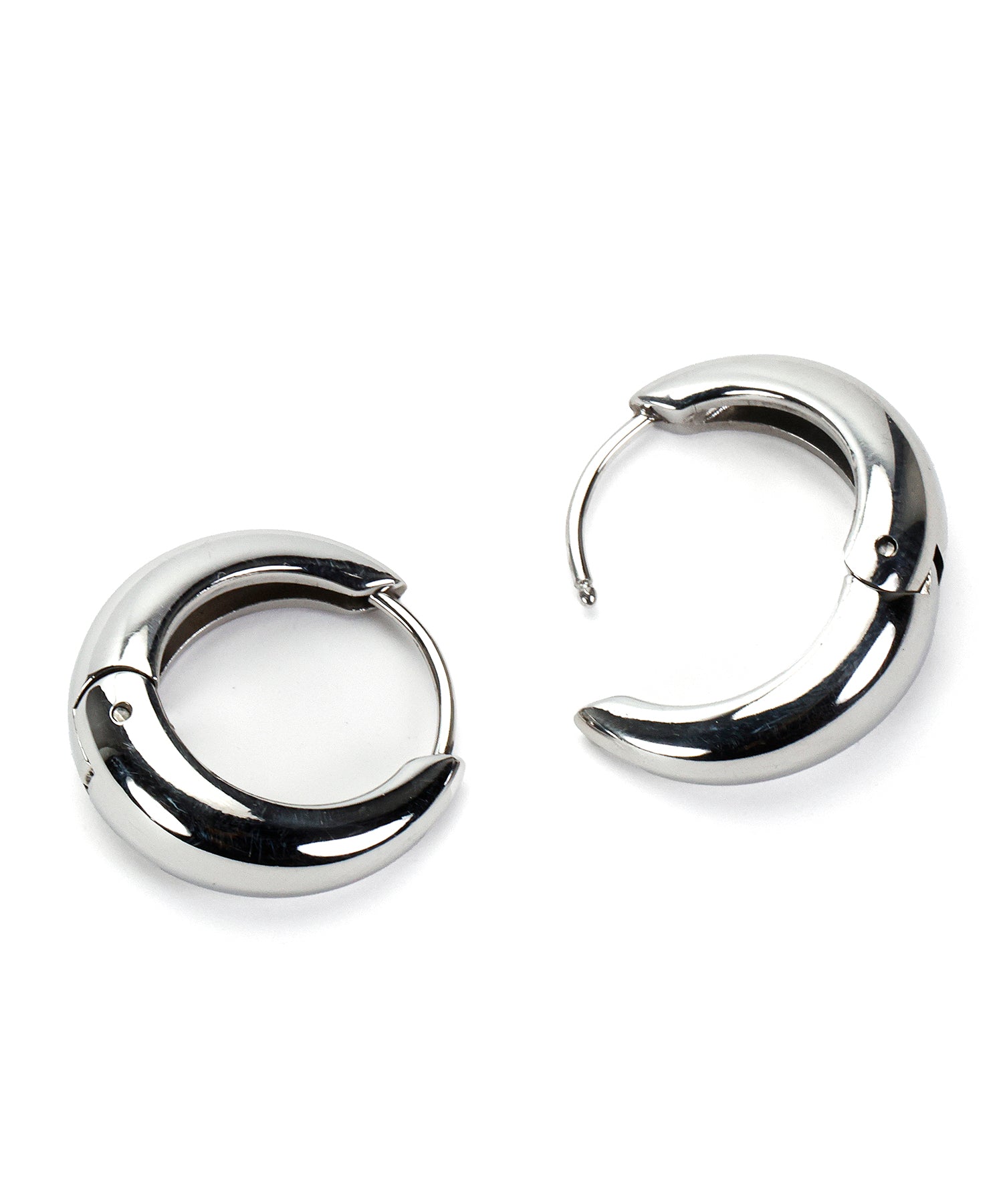 [Silver] Drop Hoop Earrings (big)