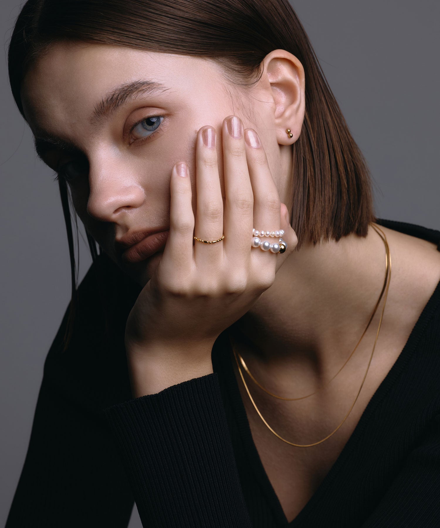 [GOLD]迷你球形耳環 