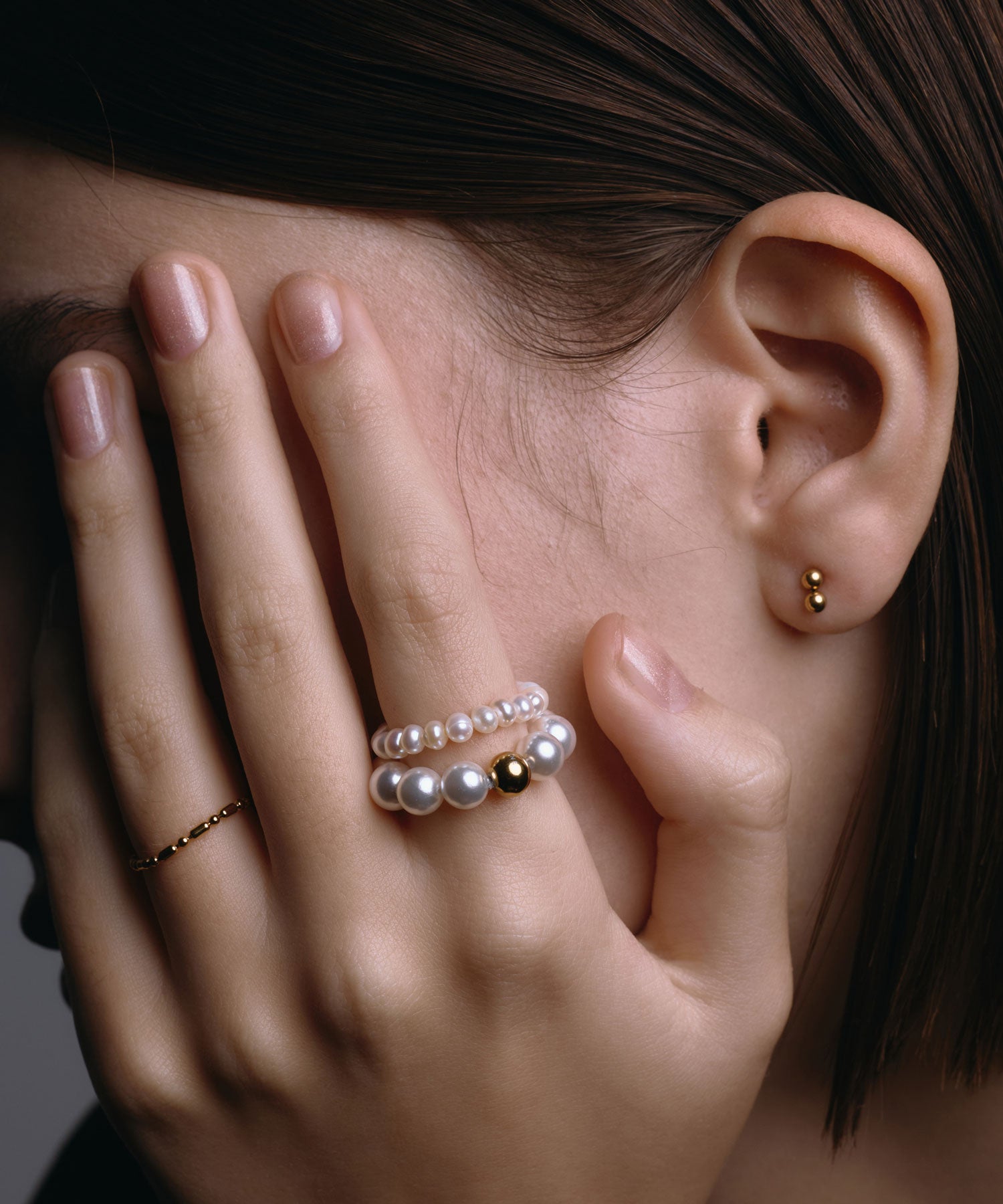 [GOLD]迷你球形耳環 