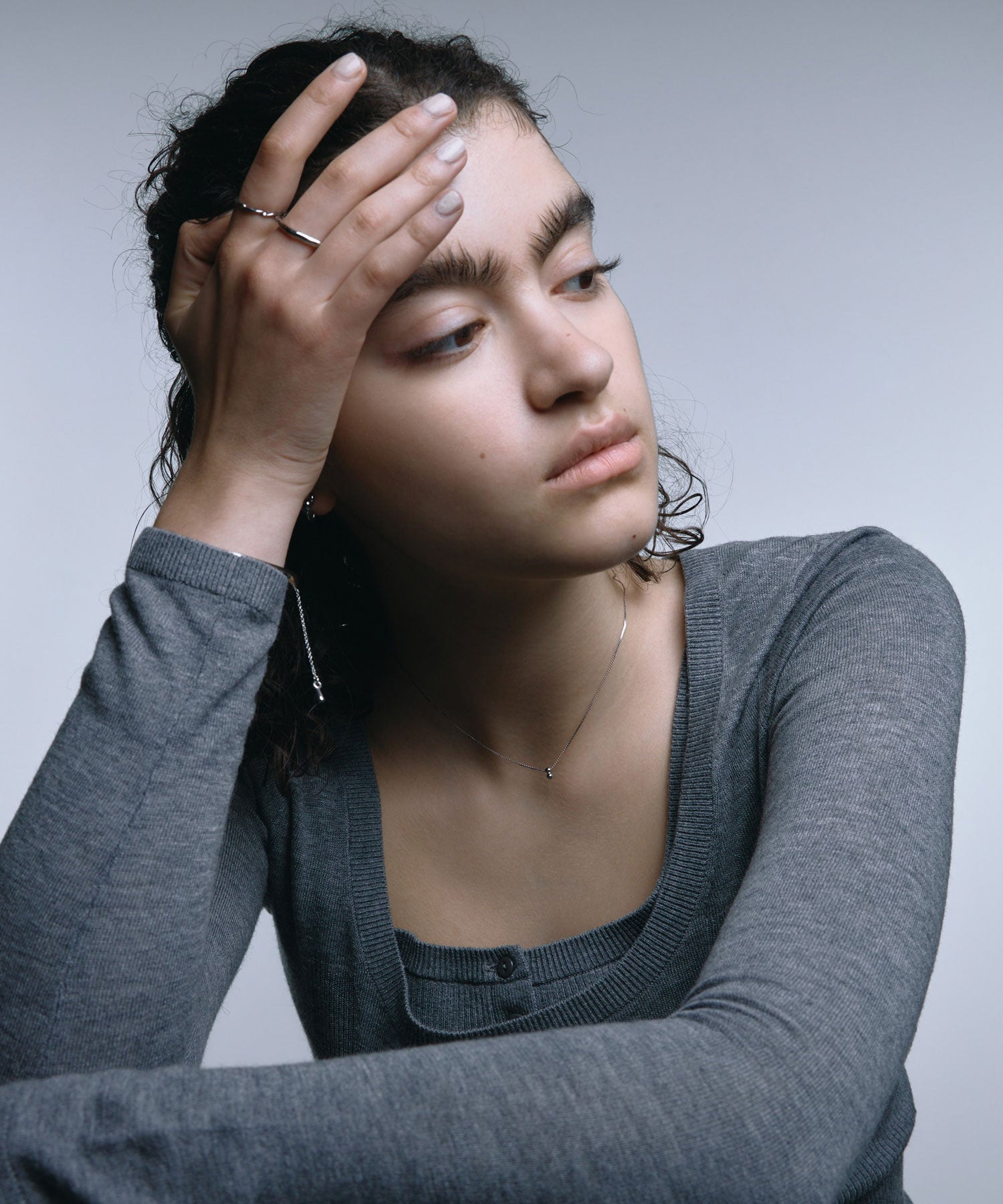 [銀色]迷你球體項鍊