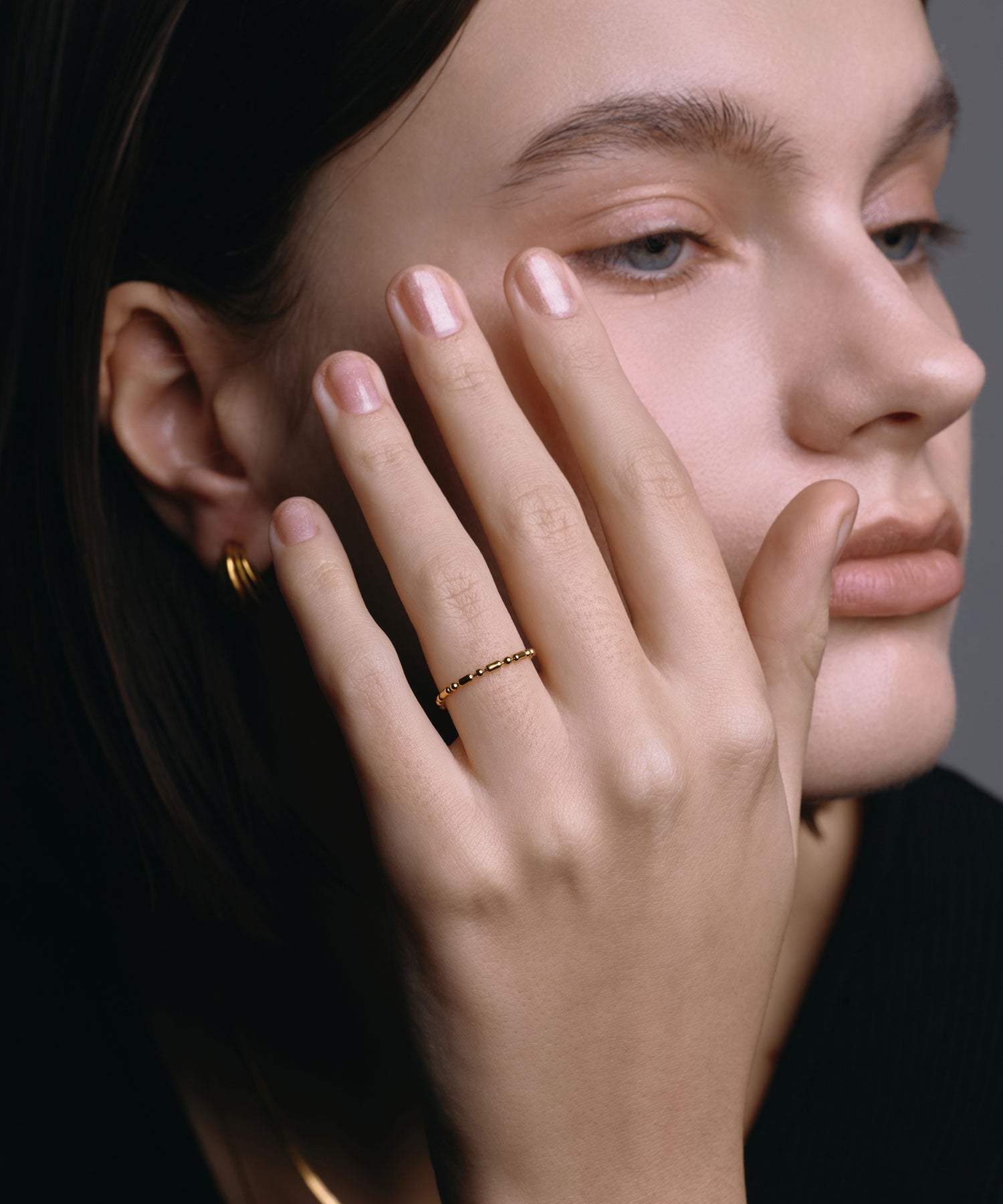 [ゴールド]MIXボールチェーンリング