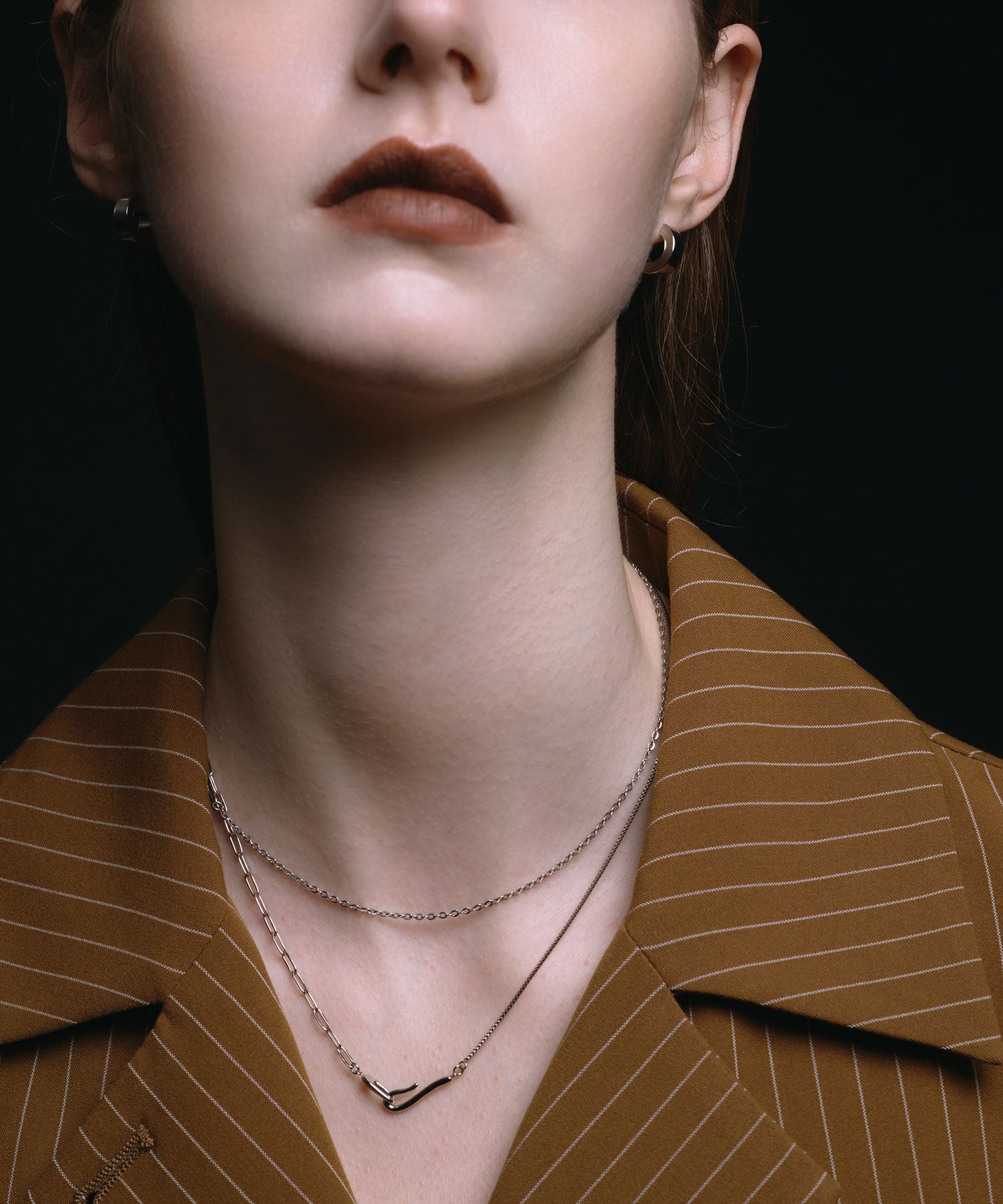 [シルバー]ミックスチェーンラリエット