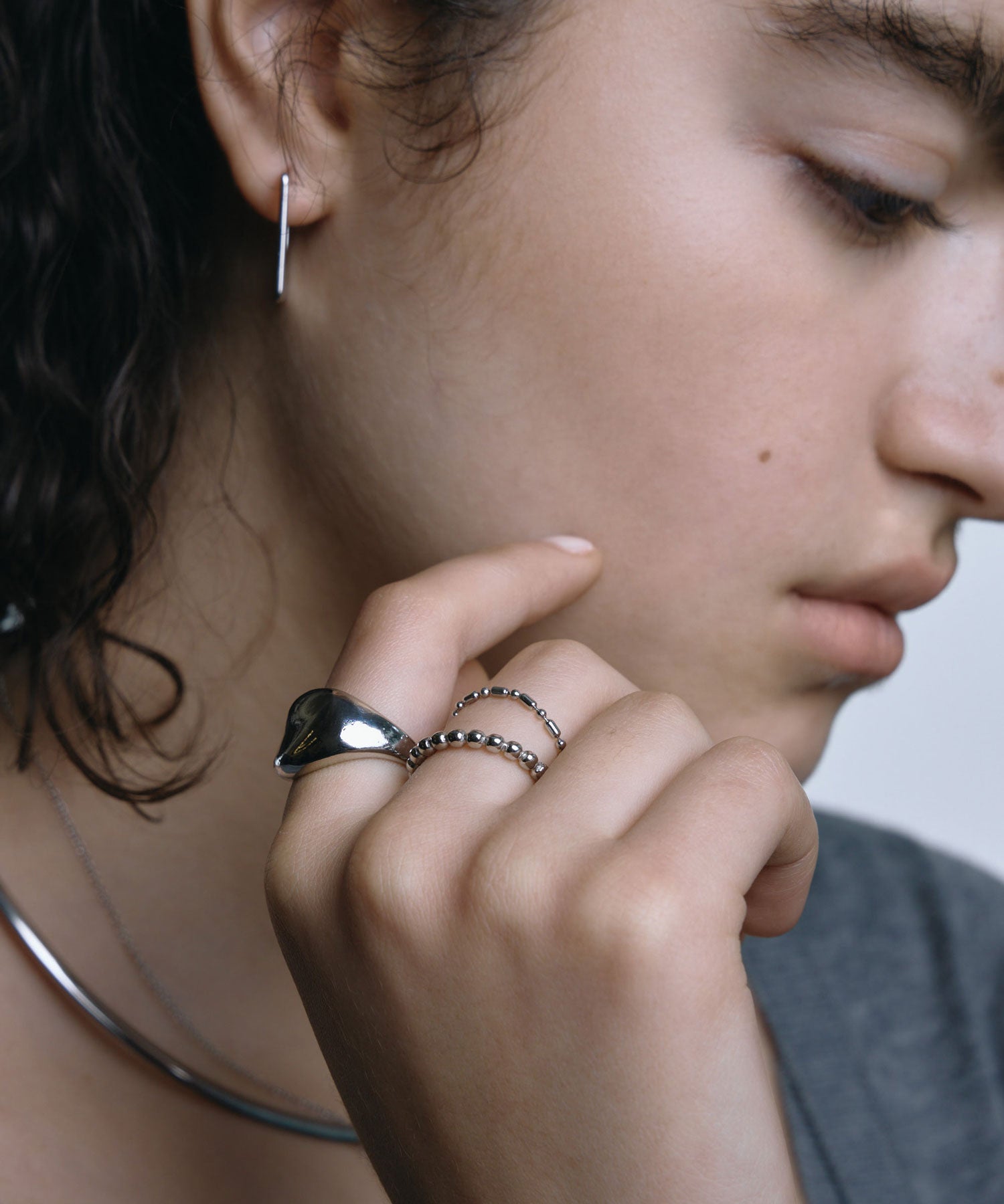 [シルバー]モールドボリュームリング