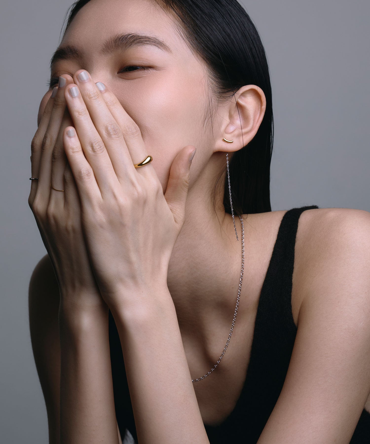 ミックス]ムーンライトチェーンピアス