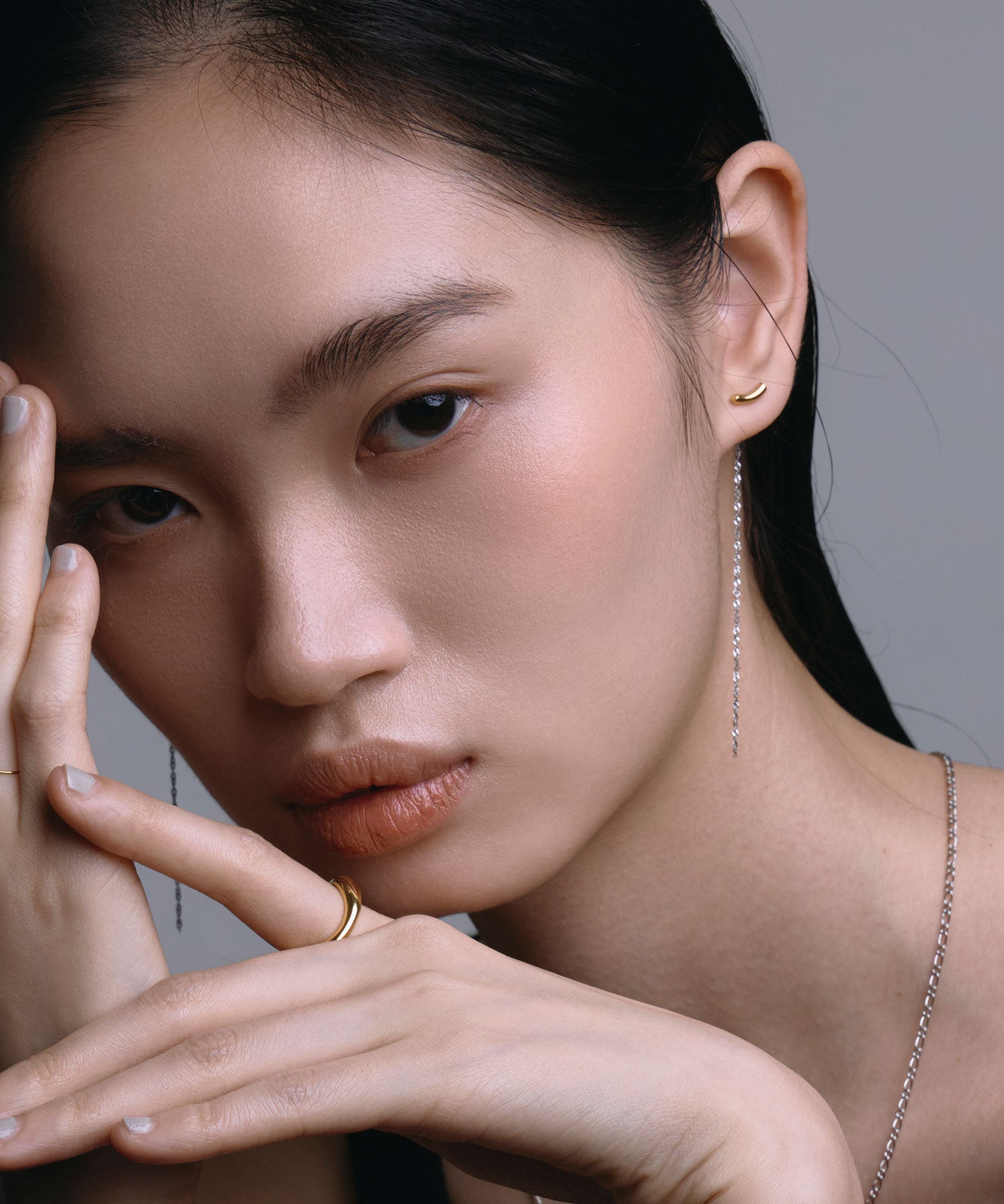 [ミックス]ムーンライトチェーンピアス