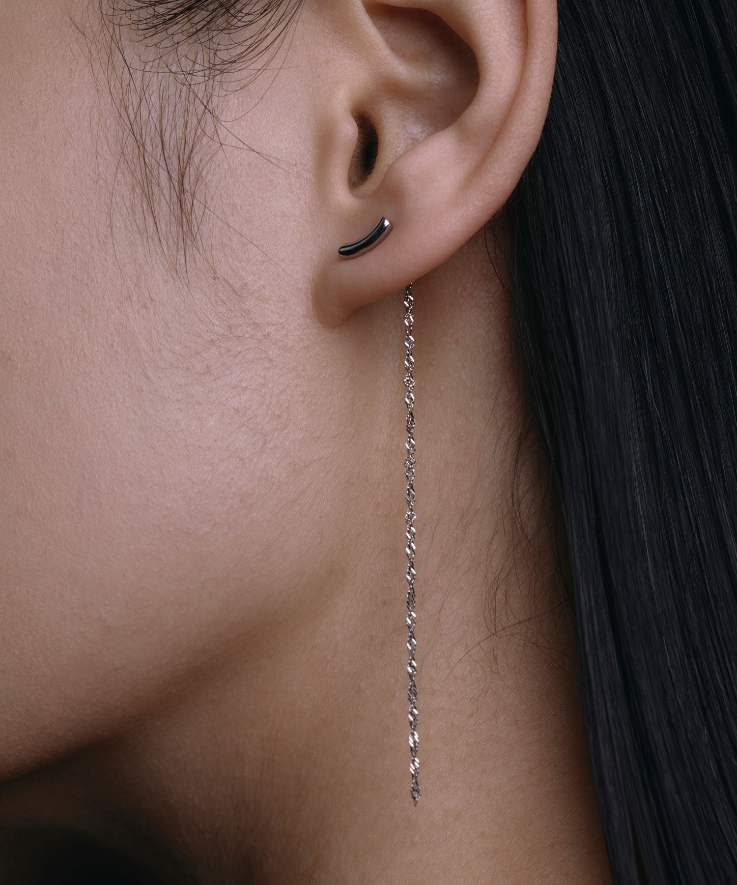 [シルバー]ムーンライトチェーンピアス