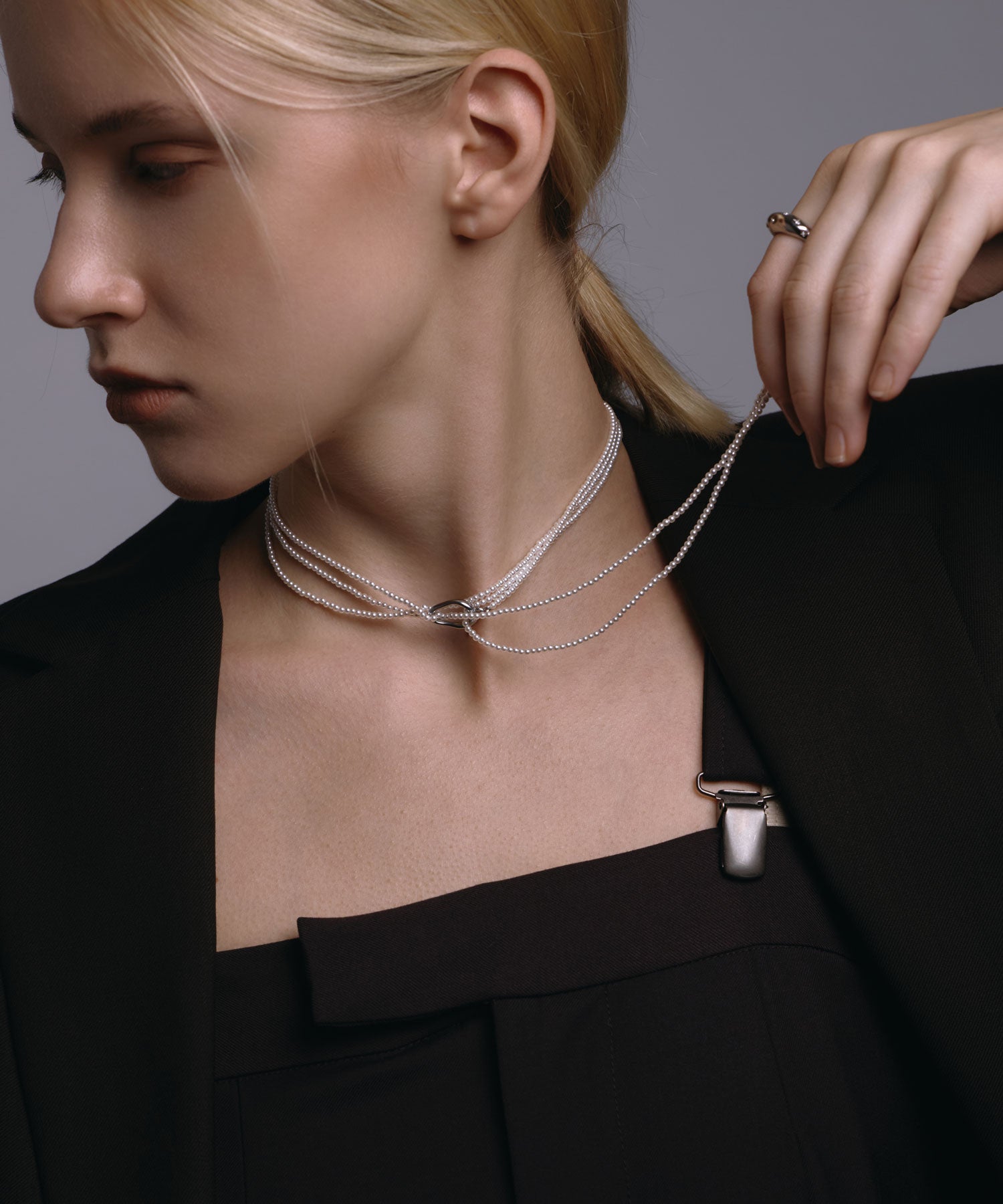 [シルバー]マルチウェイロングパールチョーカー