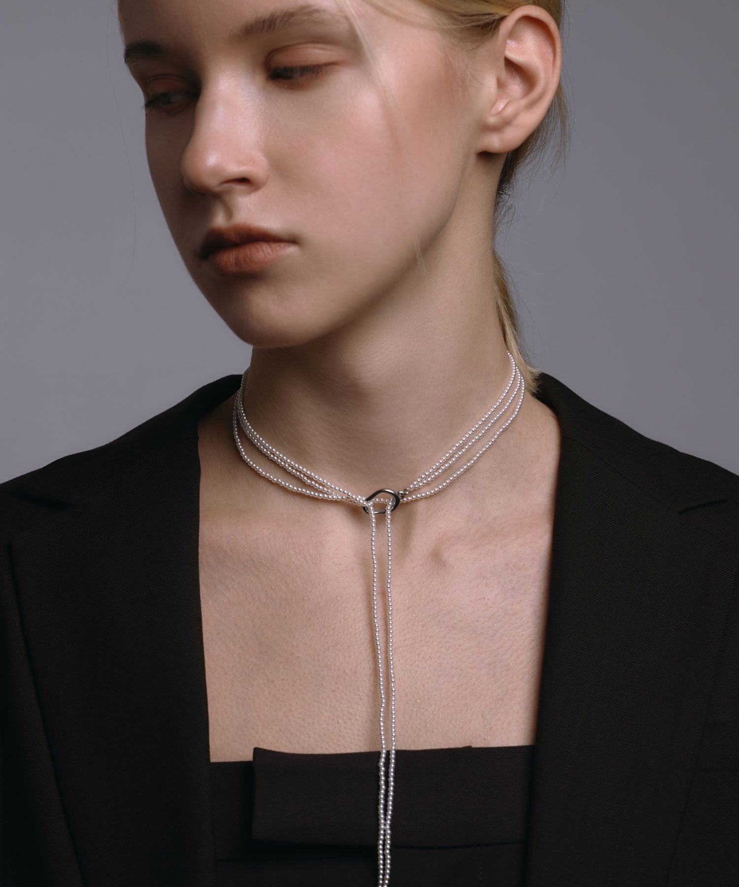 [シルバー]マルチウェイロングパールチョーカー