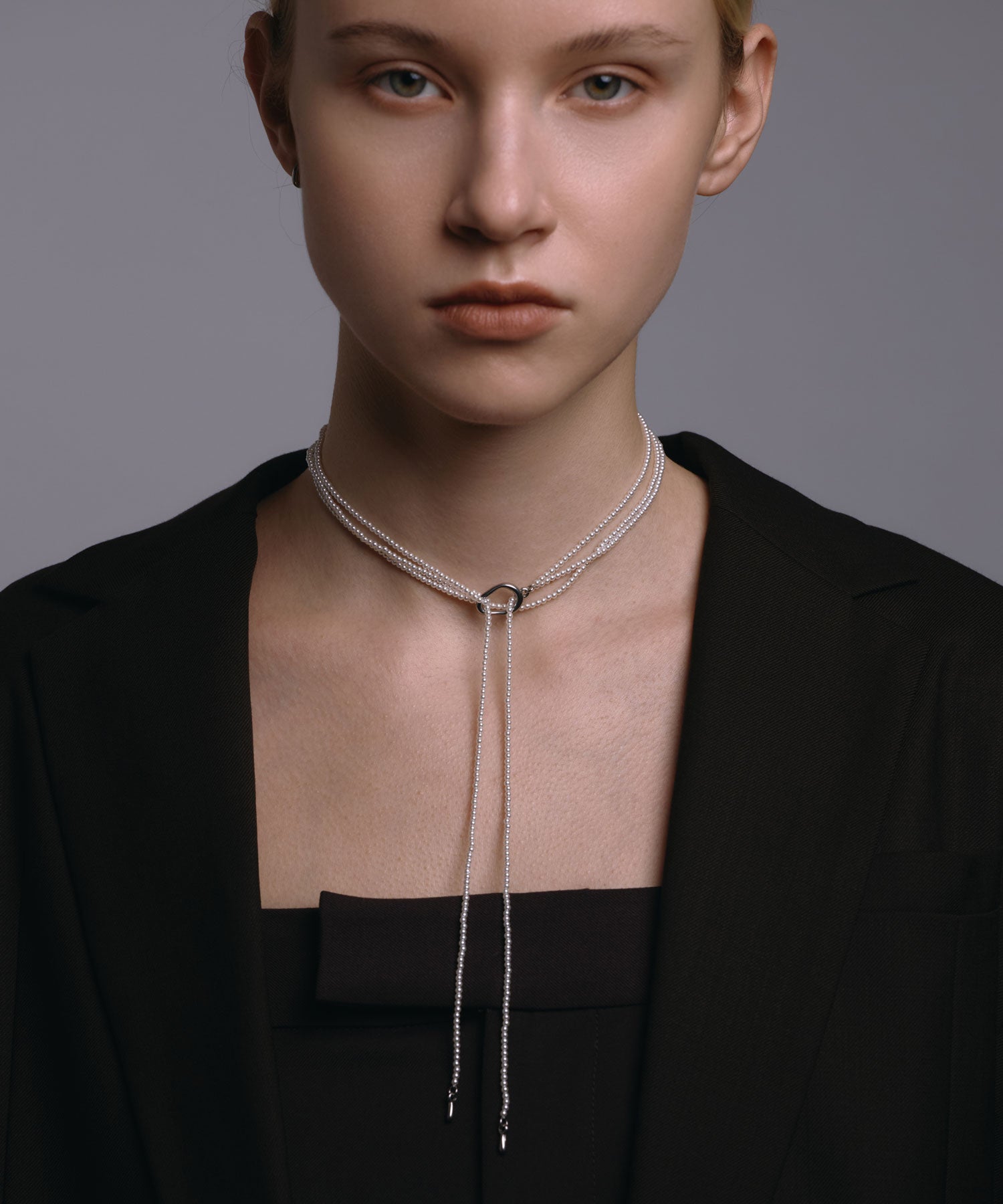 [シルバー]マルチウェイロングパールチョーカー