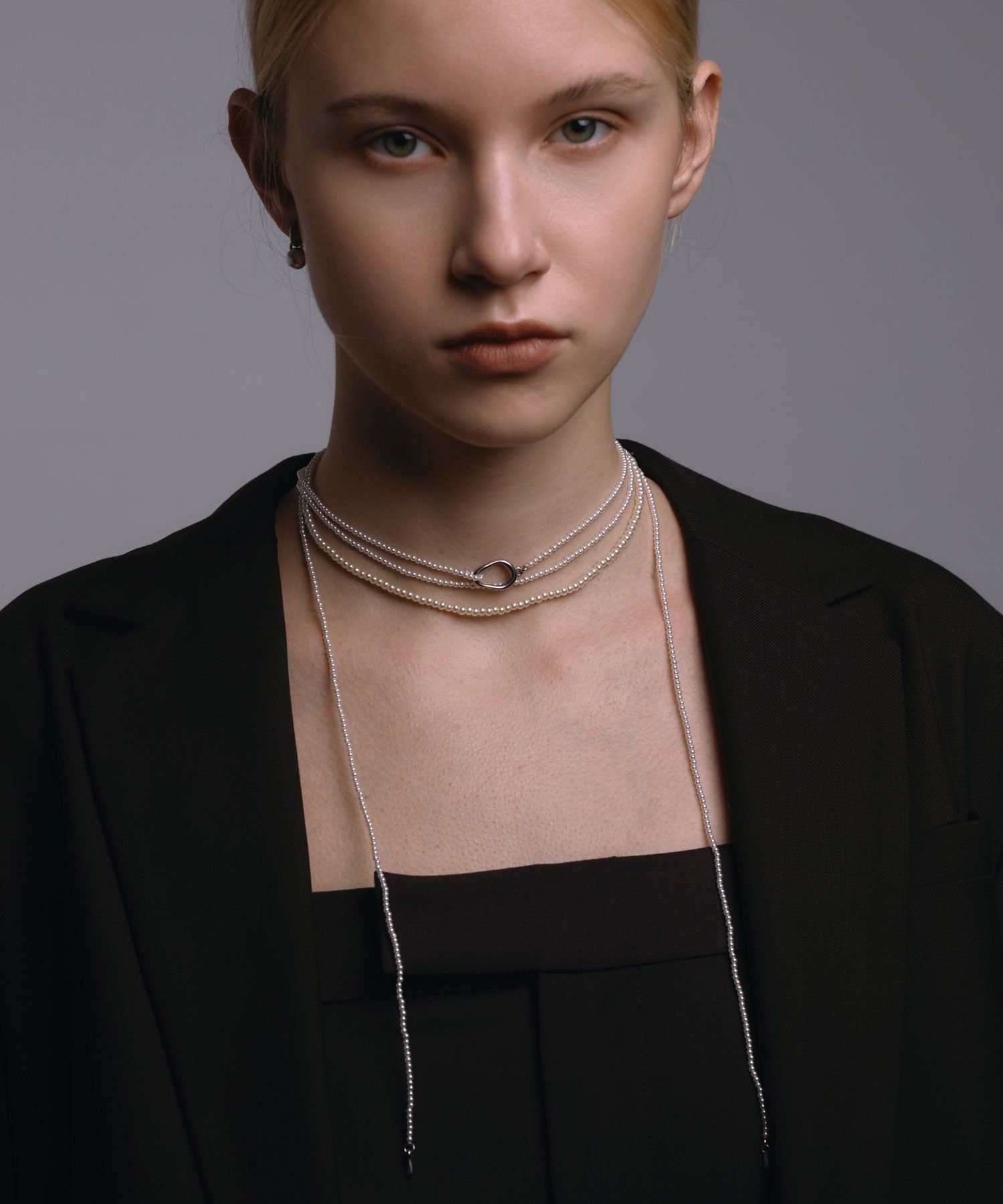 [シルバー]マルチウェイロングパールチョーカー