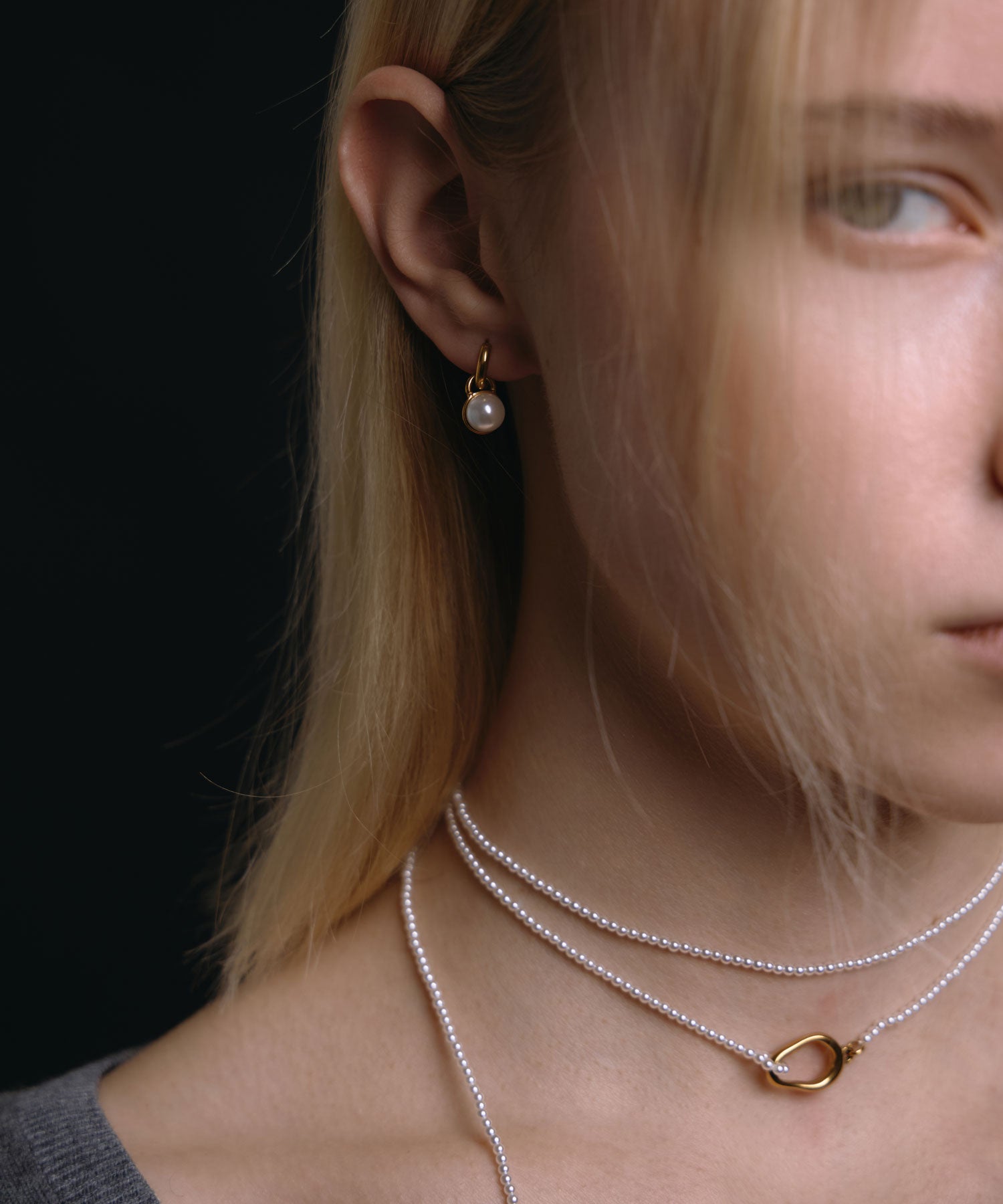 ゴールド]マルチウェイロングパールチョーカー