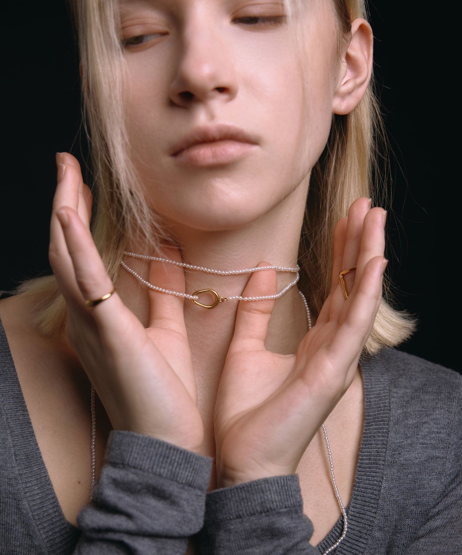 [ゴールド]マルチウェイロングパールチョーカー