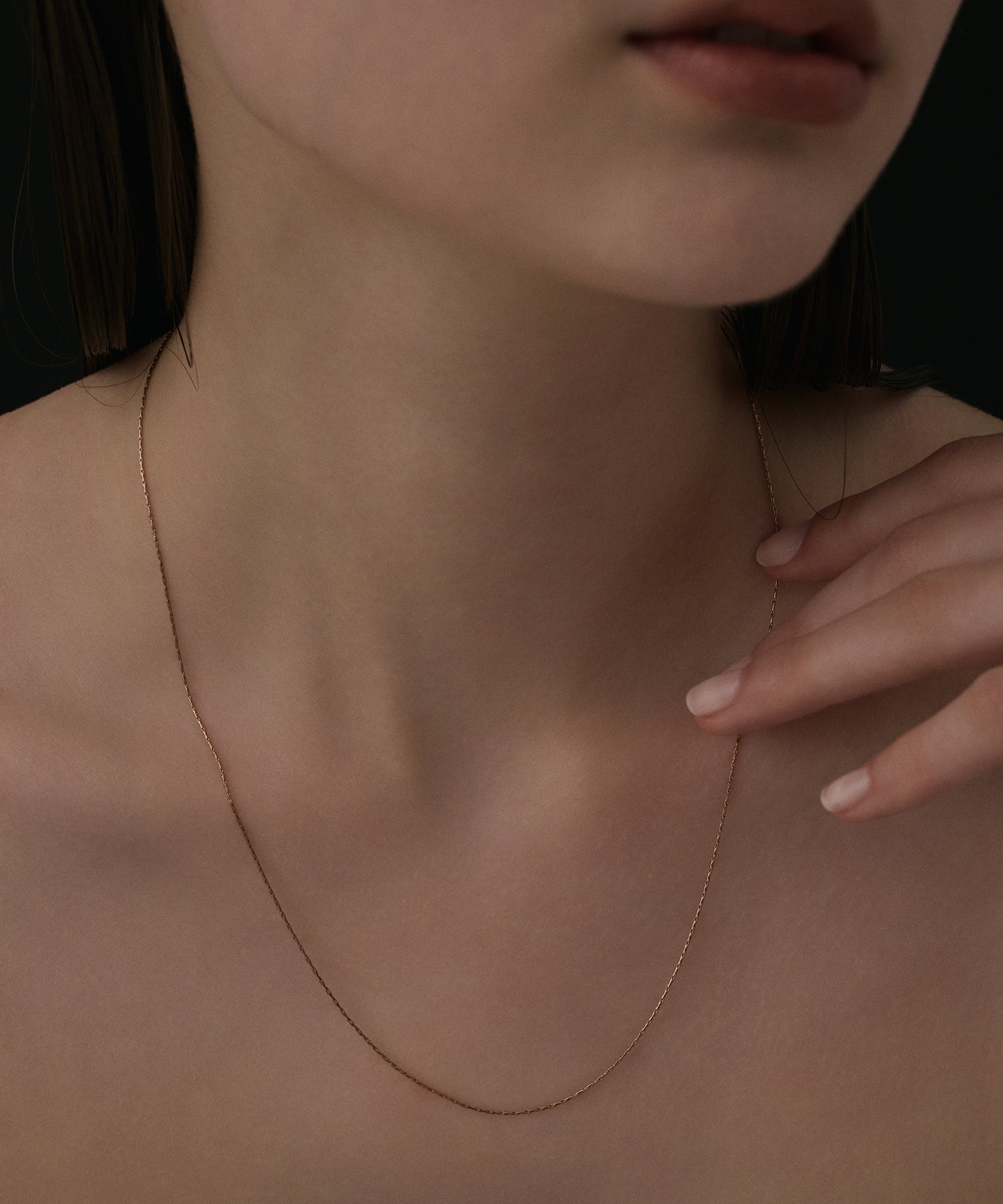 ピンクゴールド]0.6mmチェーンネックレス/45cm