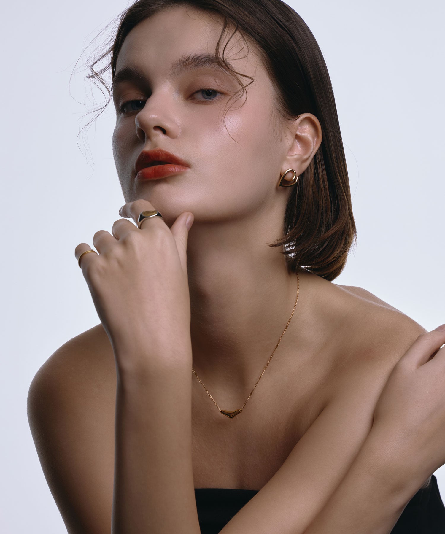 [ゴールド]ニュアンスハートピアス