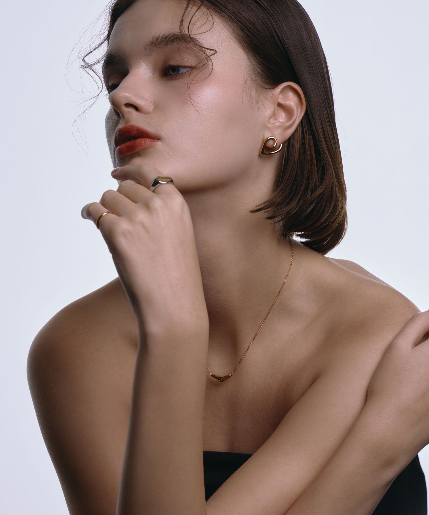 [ゴールド]ニュアンスハートピアス