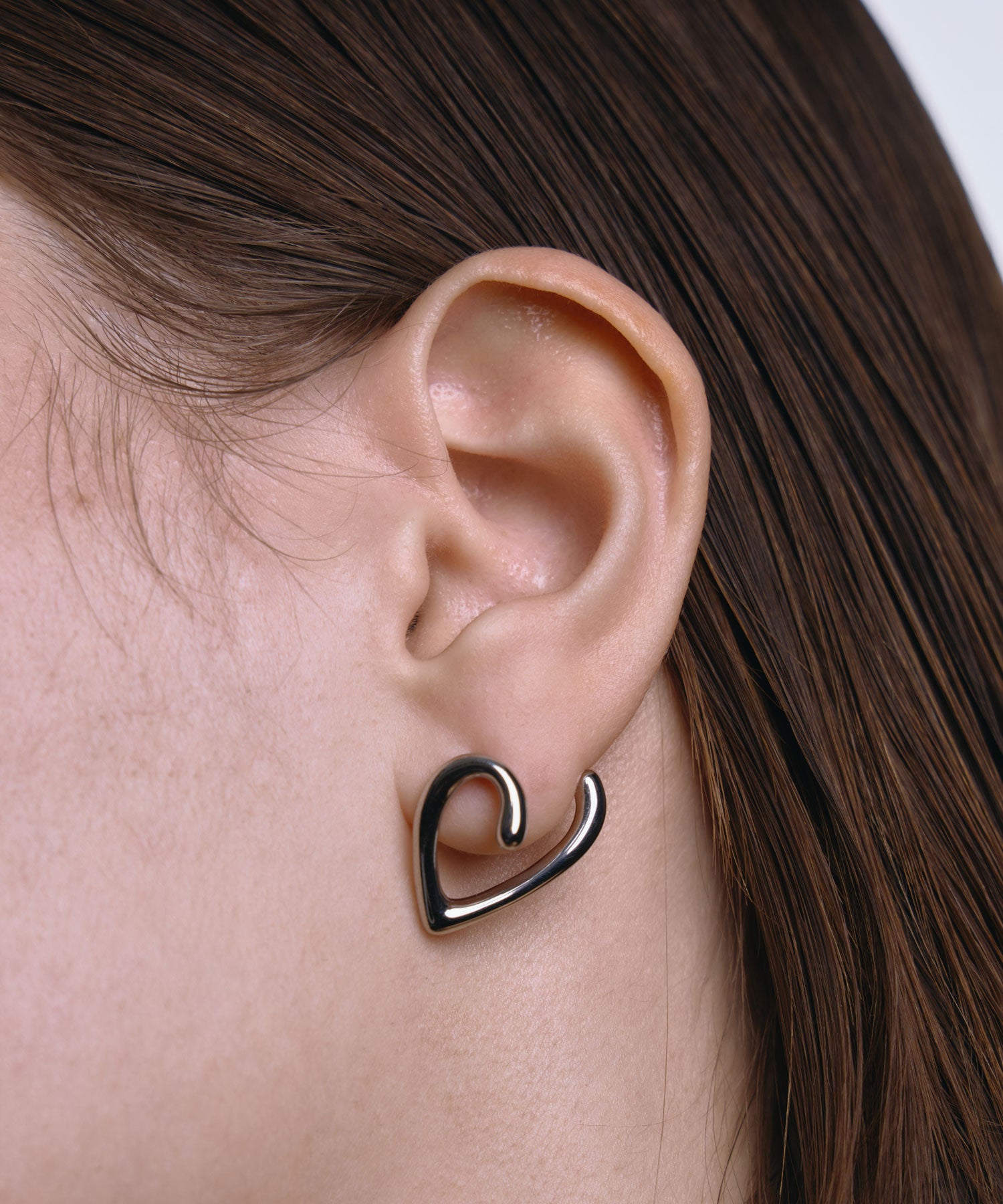 シルバー]ニュアンスハートピアス