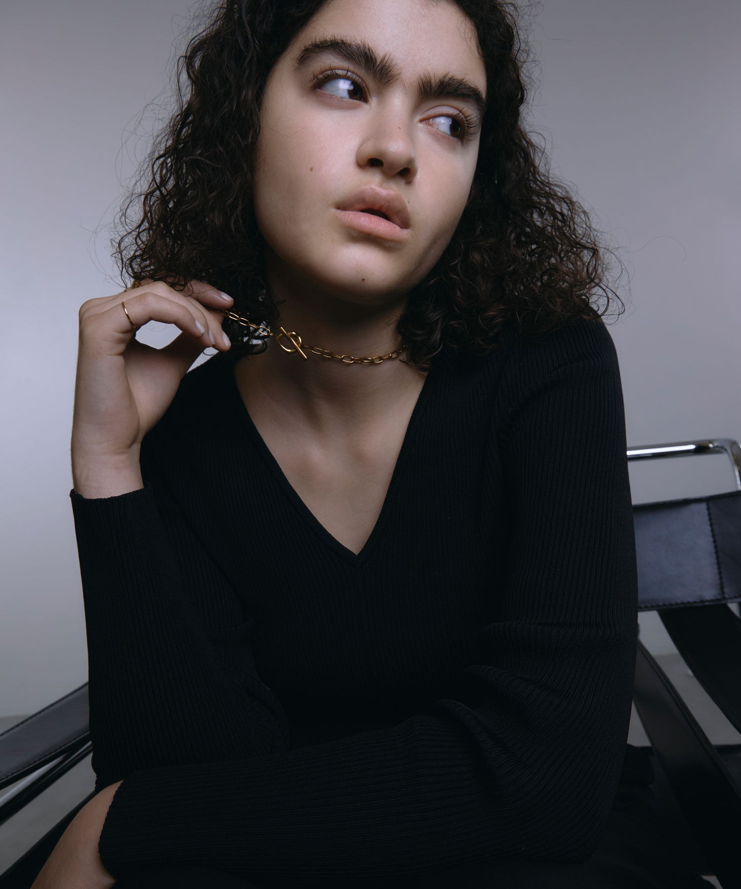 [ゴールド]ニュアンスマンテルチェーンネックレス