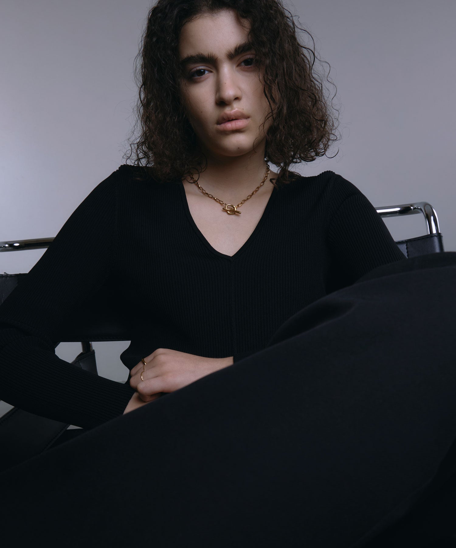 [ゴールド]ニュアンスマンテルチェーンネックレス