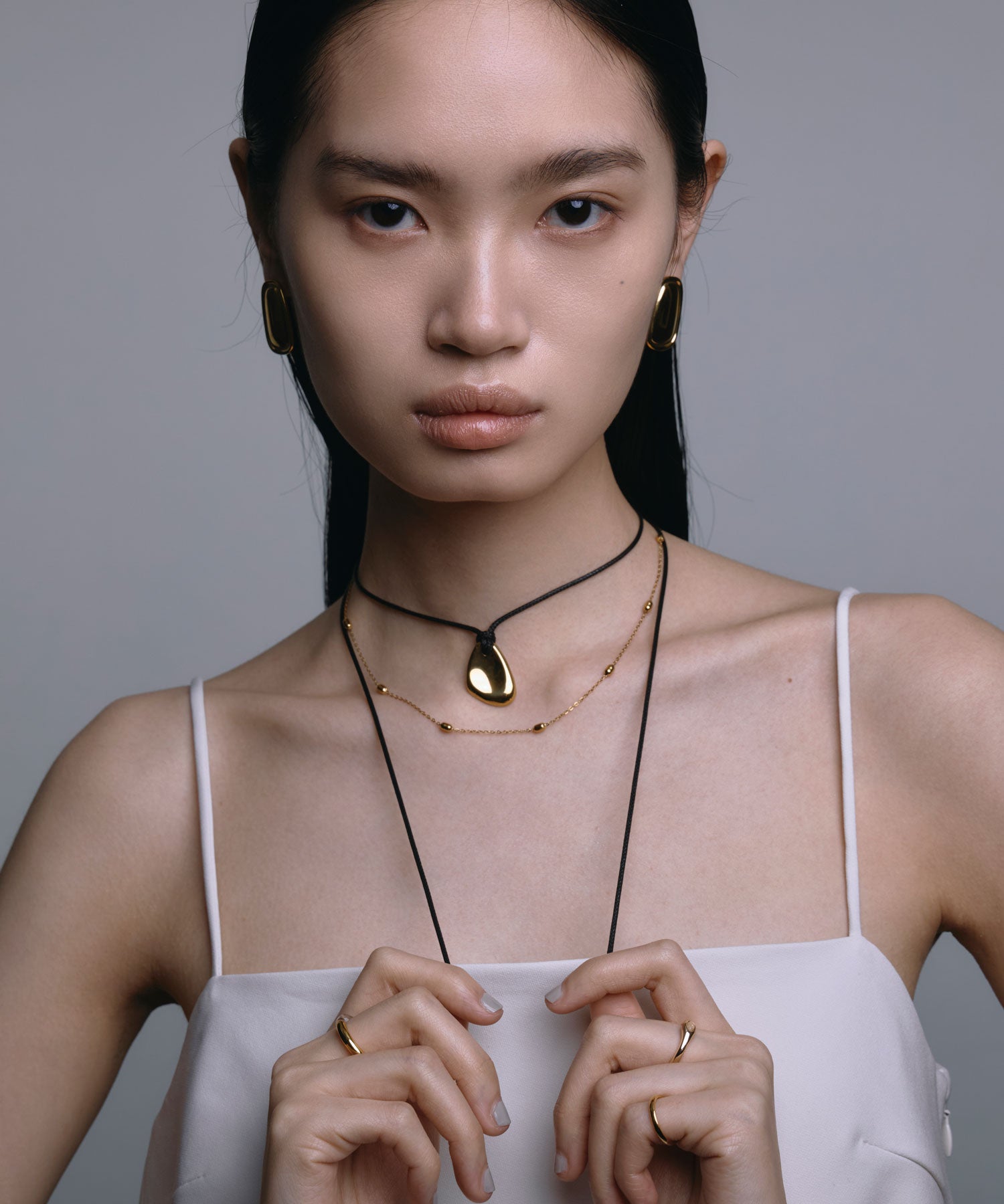 [ゴールド]ニュアンスメタルコードネックレス